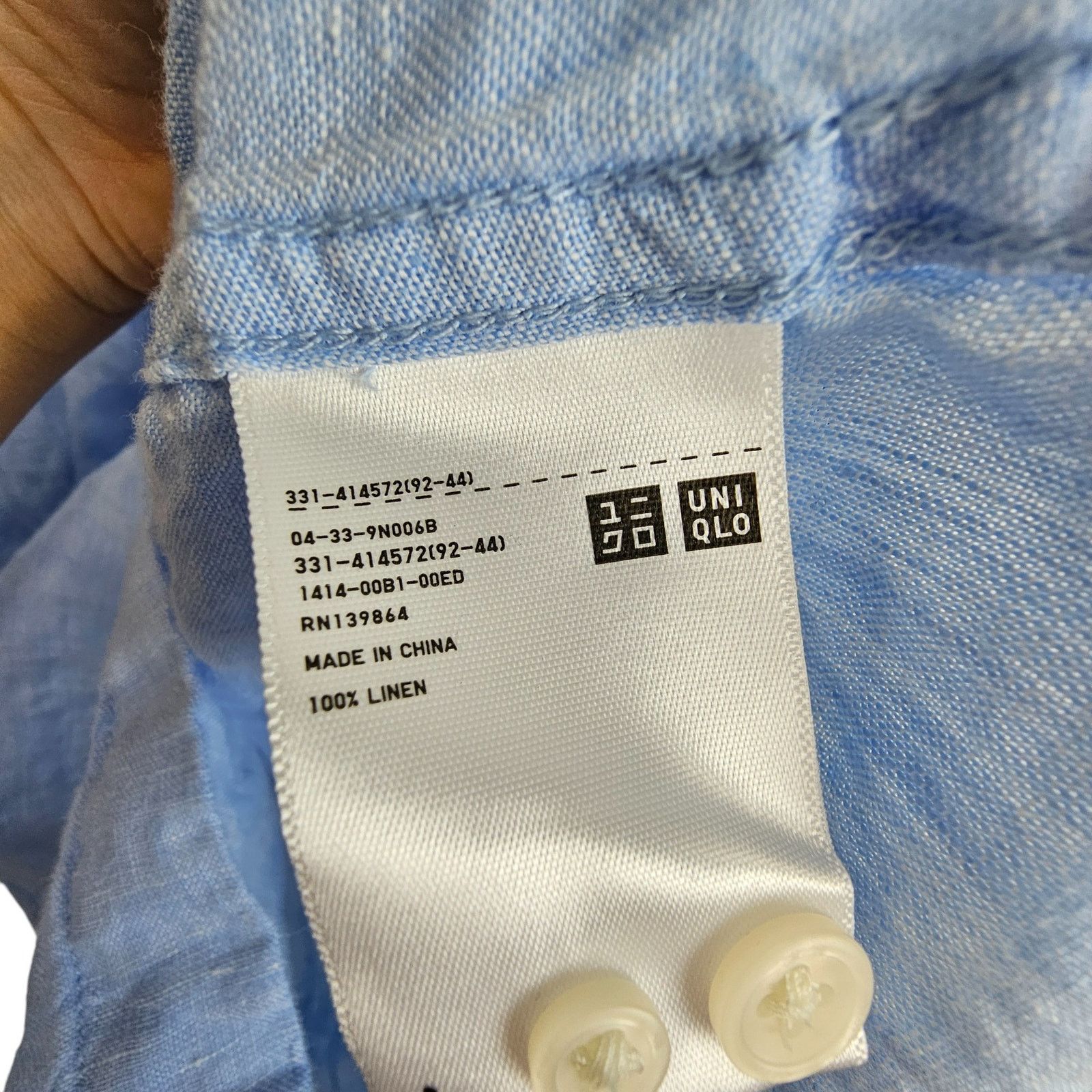 Uniqlo Uniqlo Mens Linen Shirt M Breathable Coastal Casual Maritime Size M / US 6-8 / IT 42-44 - 7 Thumbnail