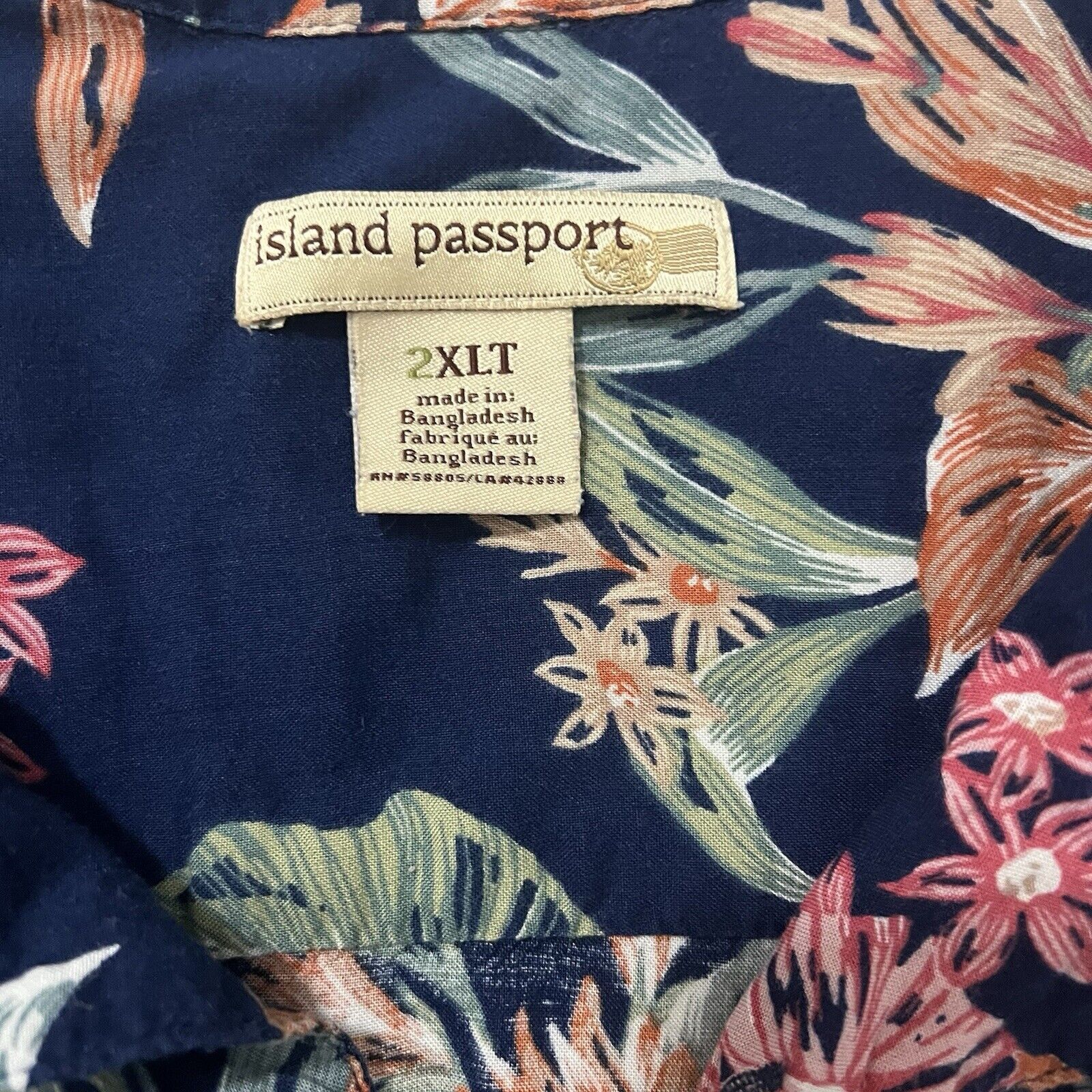 Other Island Passport Shirt Mens Sz 2XLT Short Sleeve Rayon Floral Size US XXL / EU 58 / 5 - 2 Thumbnail