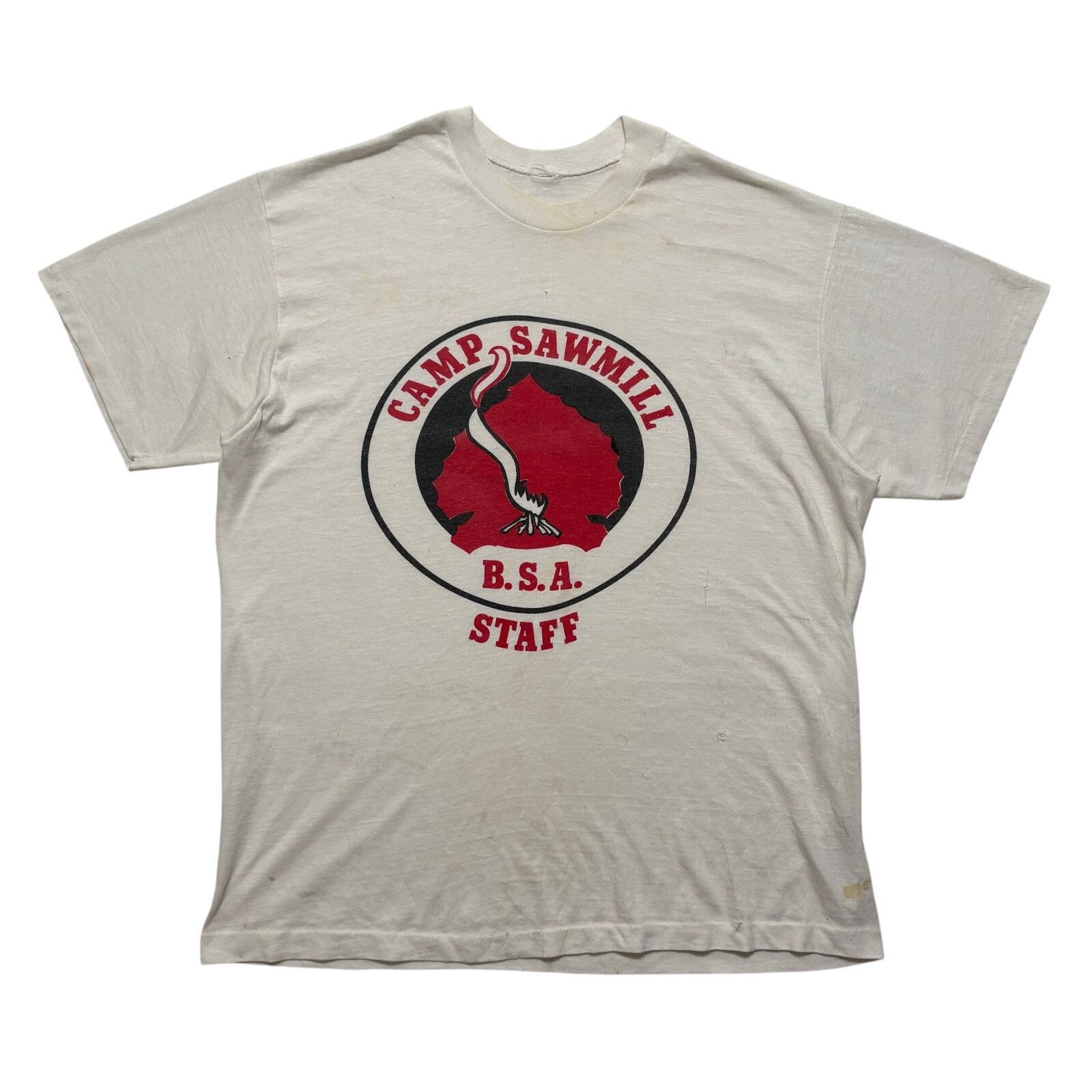 Other VTG 70's BSA Camp Sawmill Staff Graphic Short Sleeve T-Shirt Size US M / EU 48-50 / 2 - 1 Thumbnail