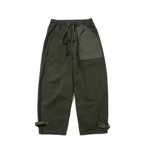 Japanese Brand 21SS Indigo Union Japan Green Patchwork Casual Jogger Pants Size US 30 / EU 46 - 4 Thumbnail