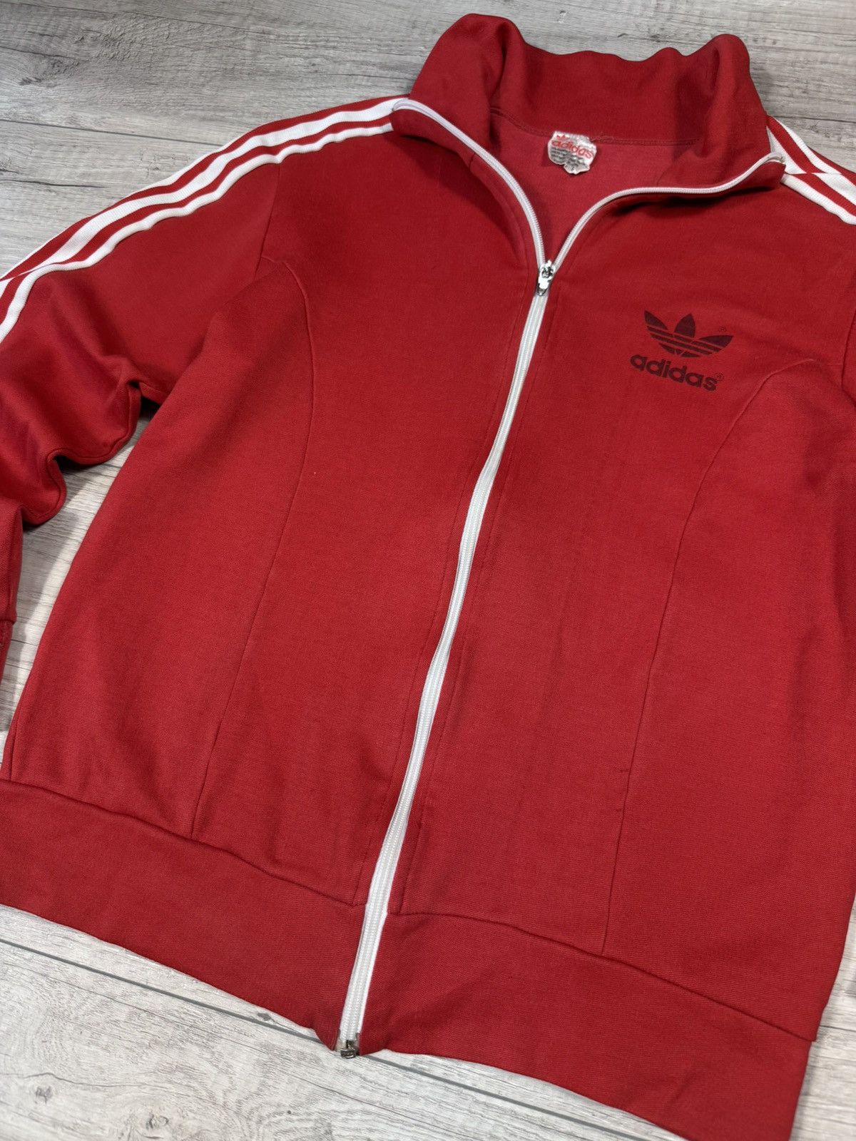 Adidas Adidas Vintage Made In Korea Track Jacket 80’s Red Size 6 Size US M / EU 48-50 / 2 - 3 Thumbnail