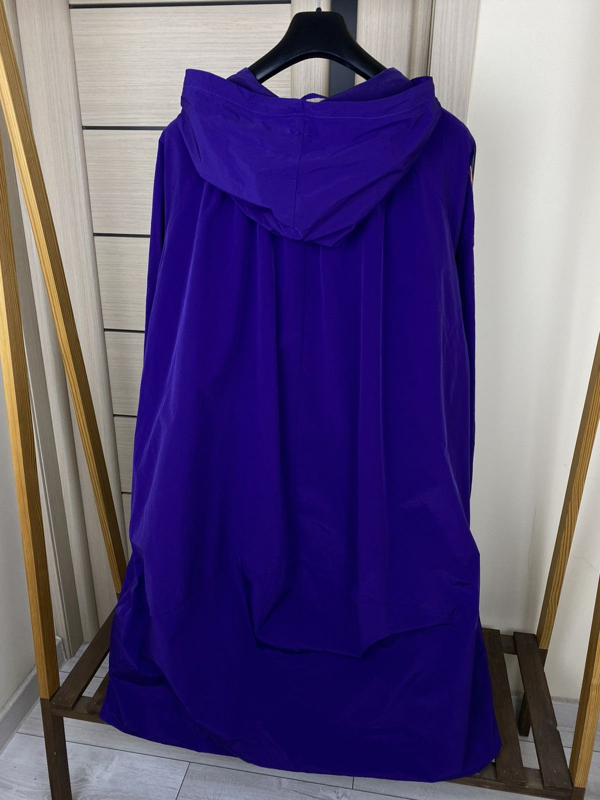 OSKA Oska Minimalist Vibrant Purple Long Coat Hooded Zip Front Size S / US 4 / IT 40 - 6 Thumbnail