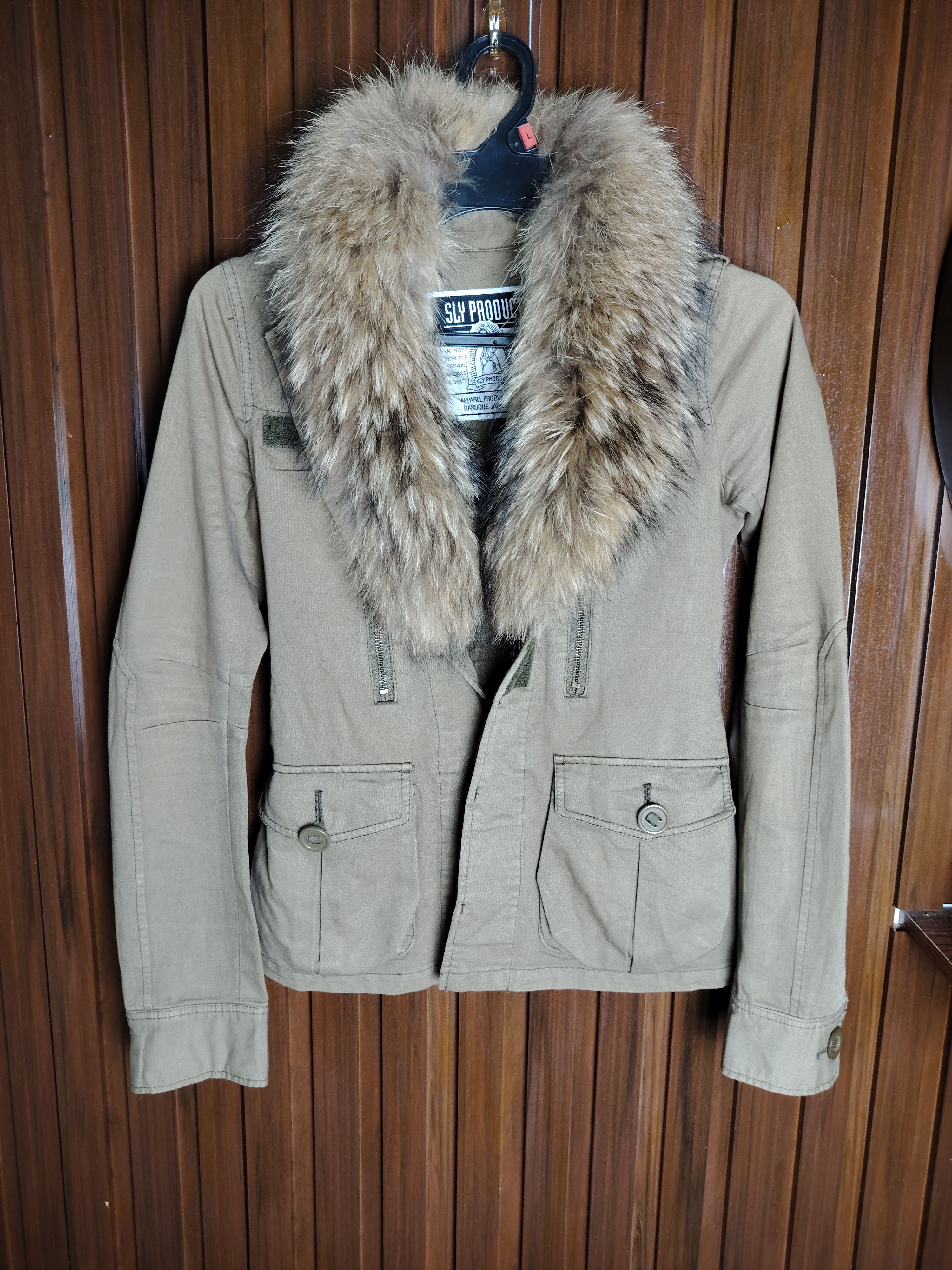 image of Sly Guild x Wacko Maria Vintage Sly Japan Military Seditionaries Fur Jacket in Army Green (Size Sma