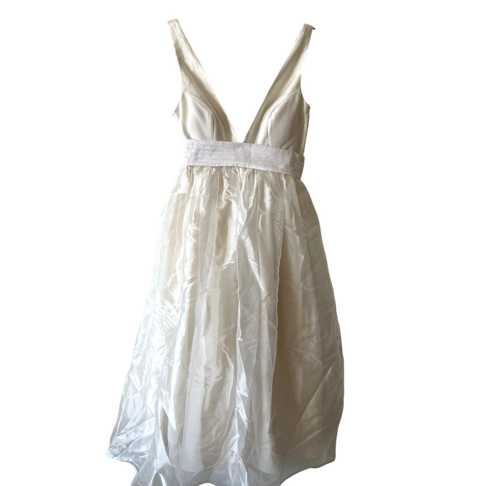 Sachin & Babi Sachin & Babi Carmina Gathered Organza Midi Dress In Ivory 4 Size S / US 4 / IT 40 - 4 Thumbnail