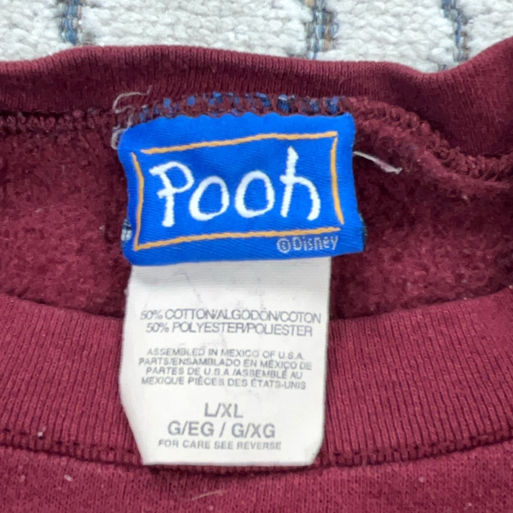 Disney VINTAGE Disney Winnie The Pooh Sweatshirt Women XL Maroon Crew Neck Sweatshirt Size XL / US 12-14 / IT 48-50 - 7 Thumbnail