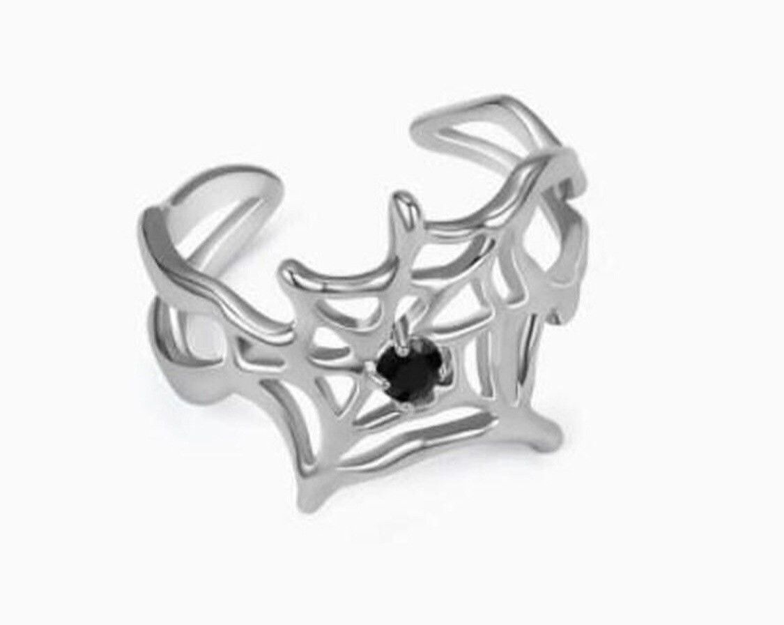 Jewelry 2pcs Goth Spider Punk Ring Size ONE SIZE - 6 Thumbnail