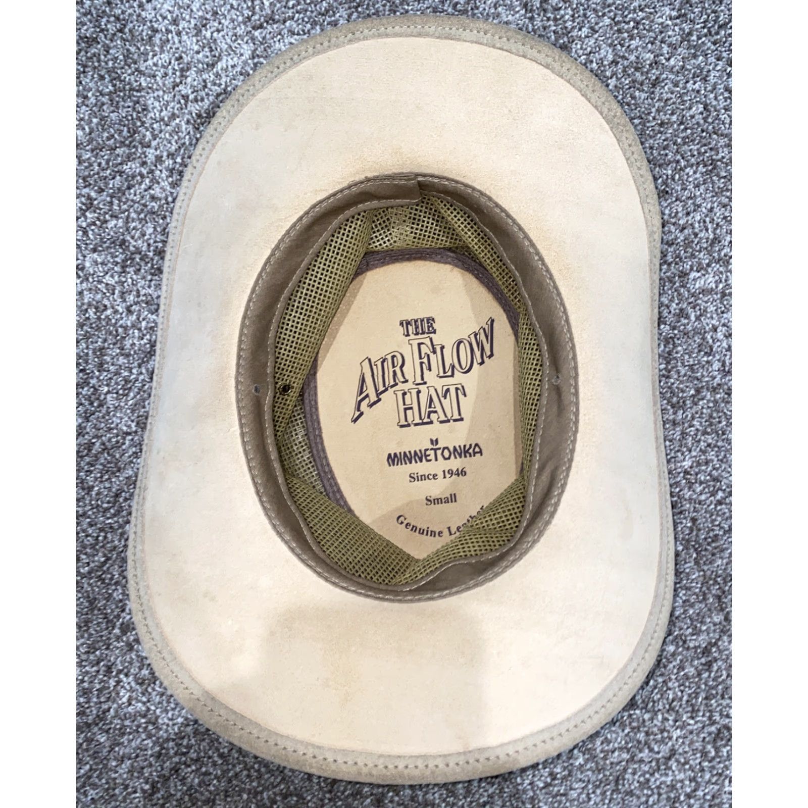 Minnetonka Minnetonka Beige Leather Cowboy Hat Size S Western Mens Size ONE SIZE - 4 Thumbnail