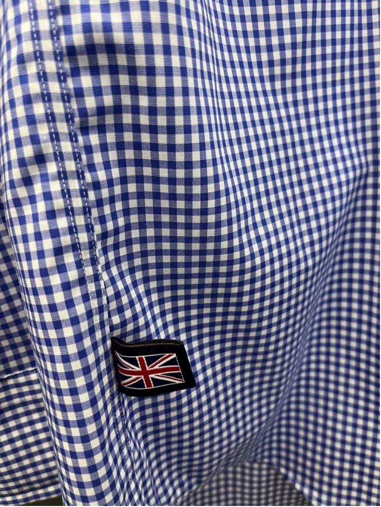 Savile Row Men's The Savile Row Company Dress Shirt Blue Gingham Size US S / EU 44-46 / 1 - 6 Thumbnail