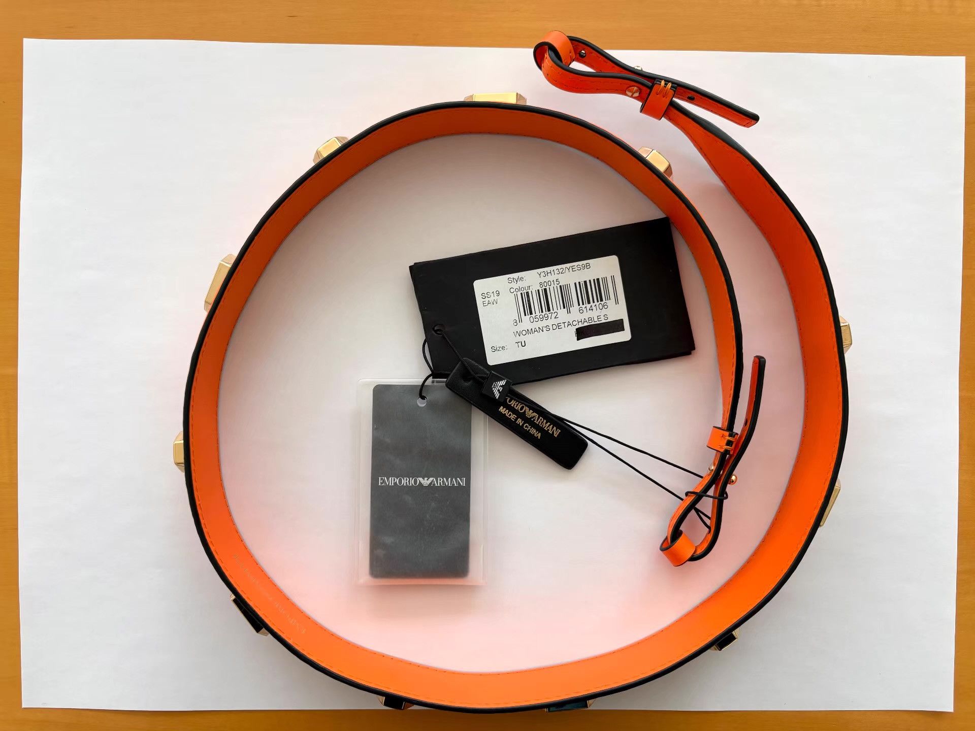Emporio Armani Emporio Armani Orange Genuine Leather Shoulder Strap Ｑ21 Size ONE SIZE - 4 Thumbnail