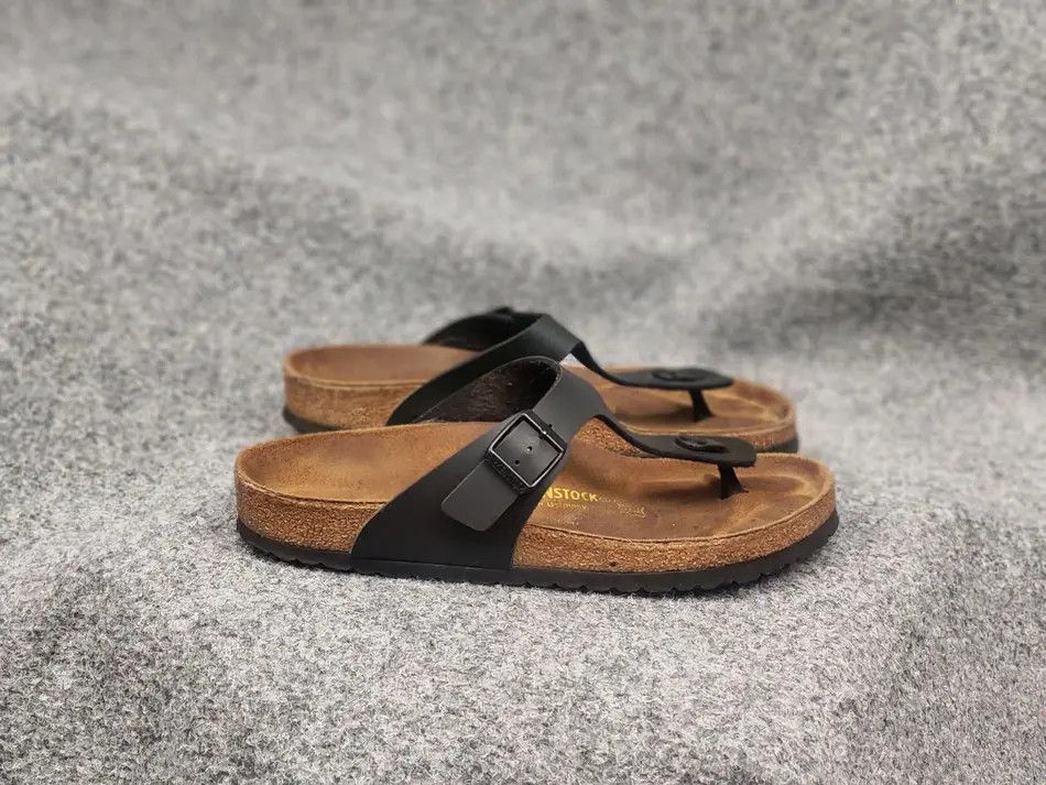 Birkenstock Birkenstock Gizeh Birko-Flor Sandal Leather Black Shoes Size US 9 / EU 42 - 1 Thumbnail