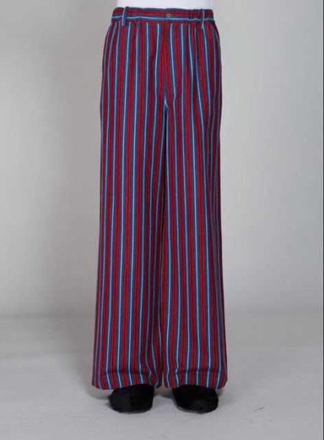 o1w1db10125 Striped Trousers in Red/Black