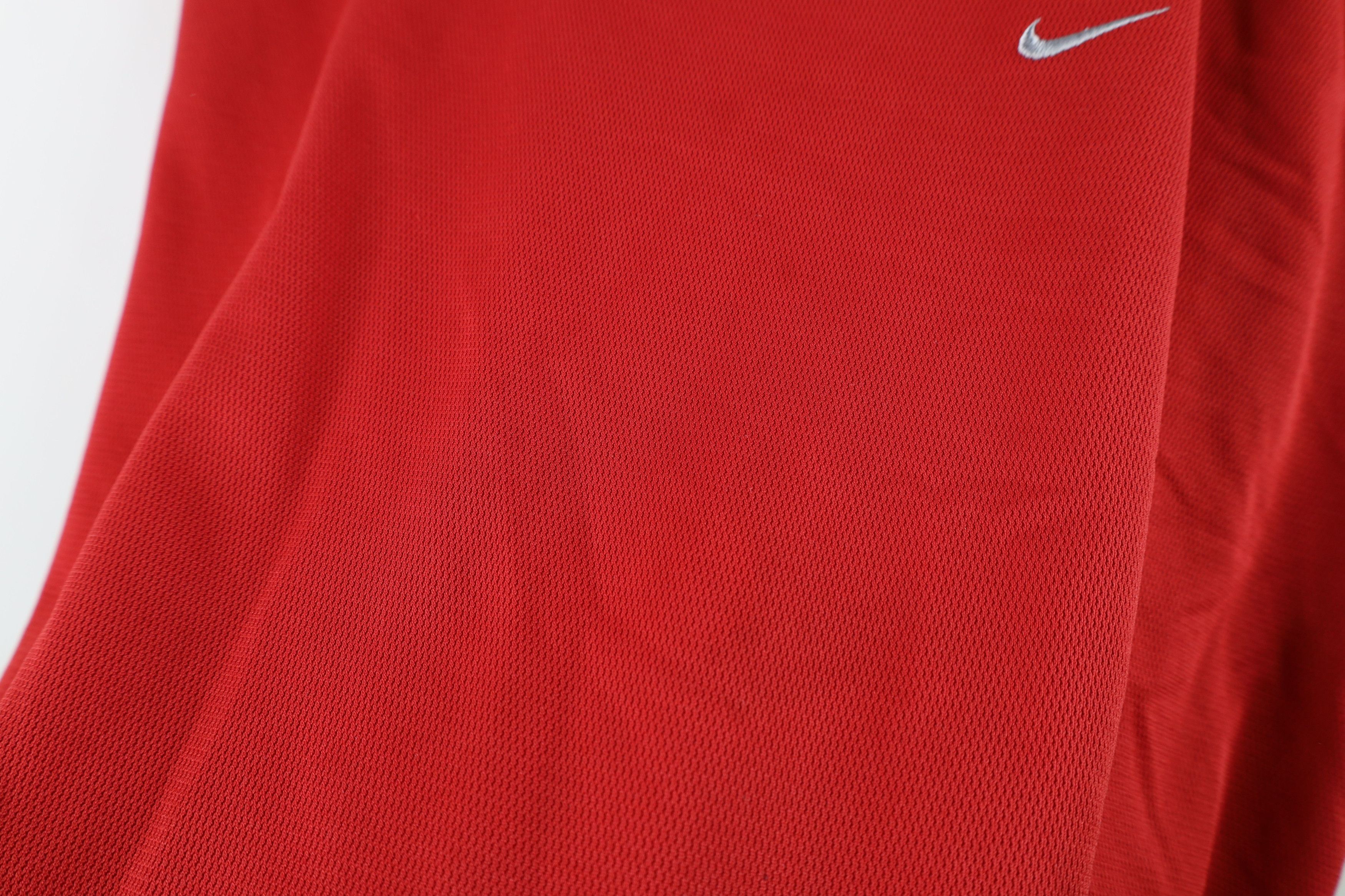 Nike Vintage Y2K Nike Scott Mini Swoosh Thermal Knit T-Shirt Red Size US XL / EU 56 / 4 - 5 Thumbnail