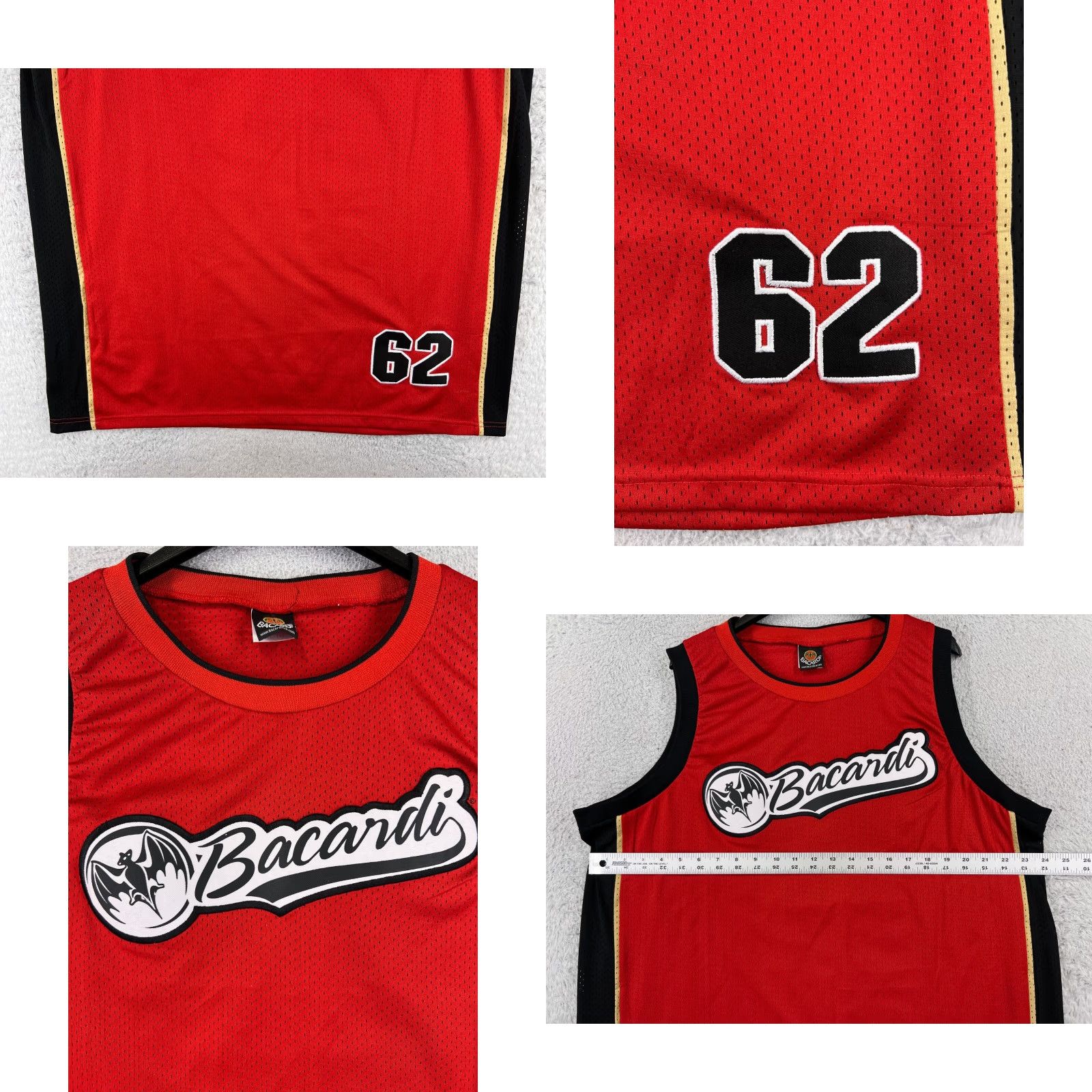 Vintage VINTAGE Bacardi Basketball Jersey Mens XL Red Black Logo Embroidered Knit Polyester Short Sleeve V-Neck T-Shirt Beach 90s Size US XL / EU 56 / 4 - 8 Thumbnail