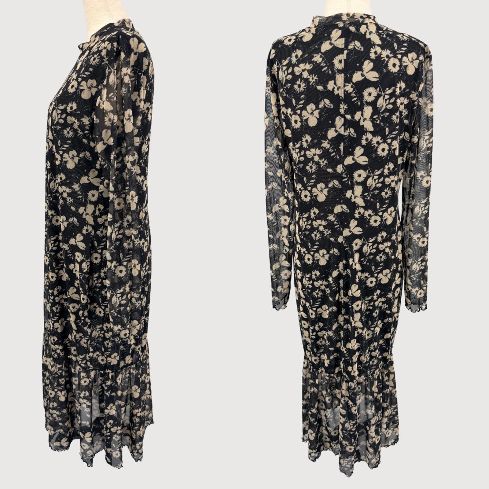 Other & Other Stories Floral Mesh Midi Dress Whimsical Goth L Size L / US 10 / IT 46 - 3 Thumbnail