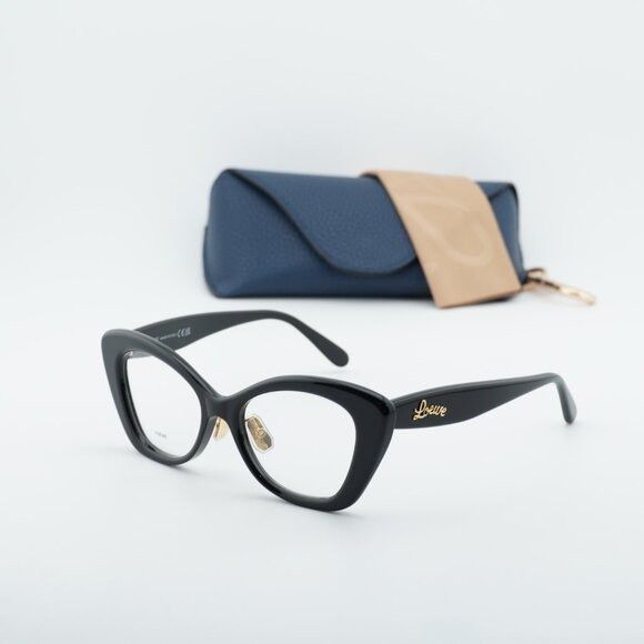 Loewe Loewe LW50067F 001 Eyeglasses Shiny Black 52mm Cat Eye Frame Size ONE SIZE - 10 Thumbnail