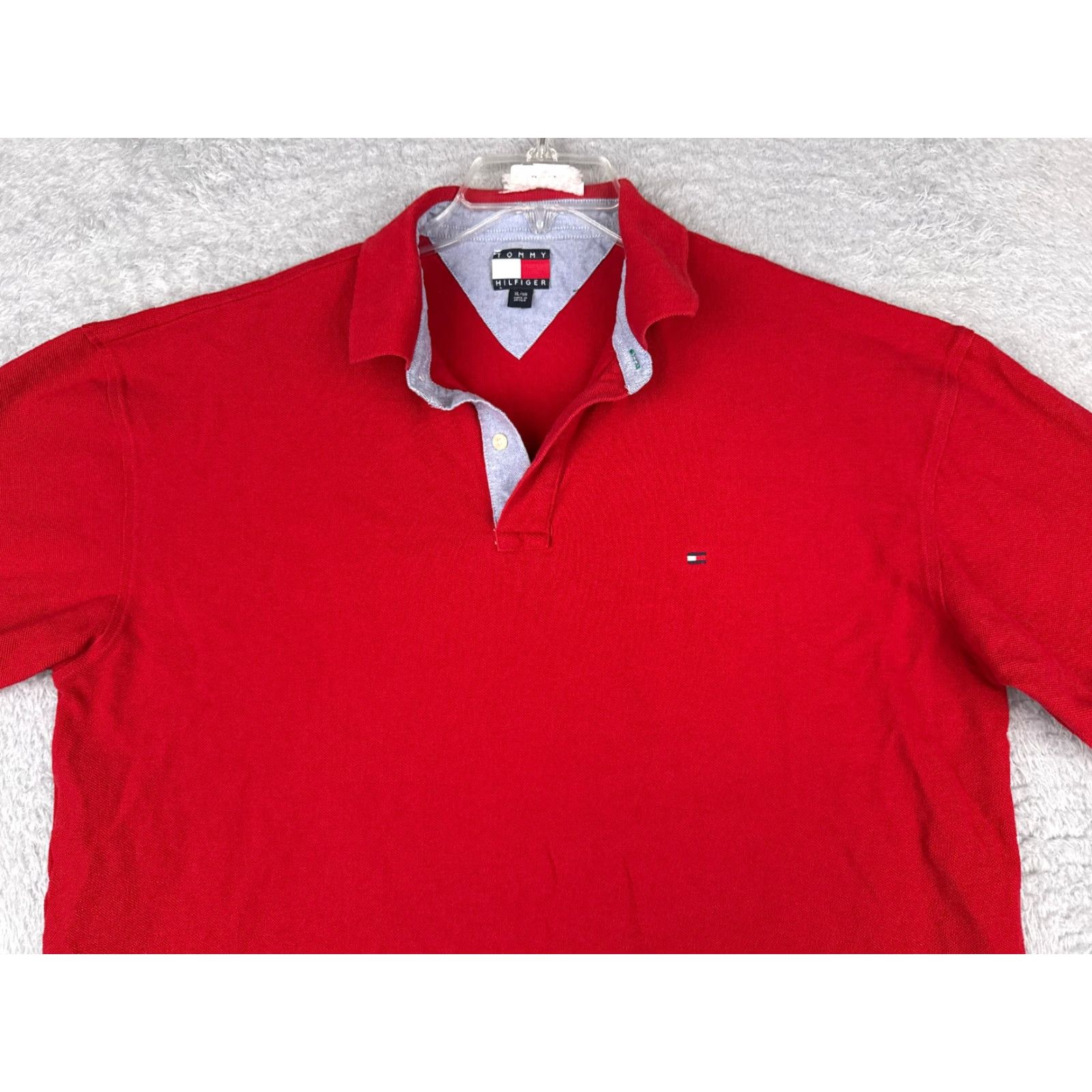 Tommy Hilfiger Tommy Hilfiger Polo Shirt Men XL Red 100% Cotton Jersey Short Sleeve Golf Classic Mens Size US XL / EU 56 / 4 - 4 Thumbnail