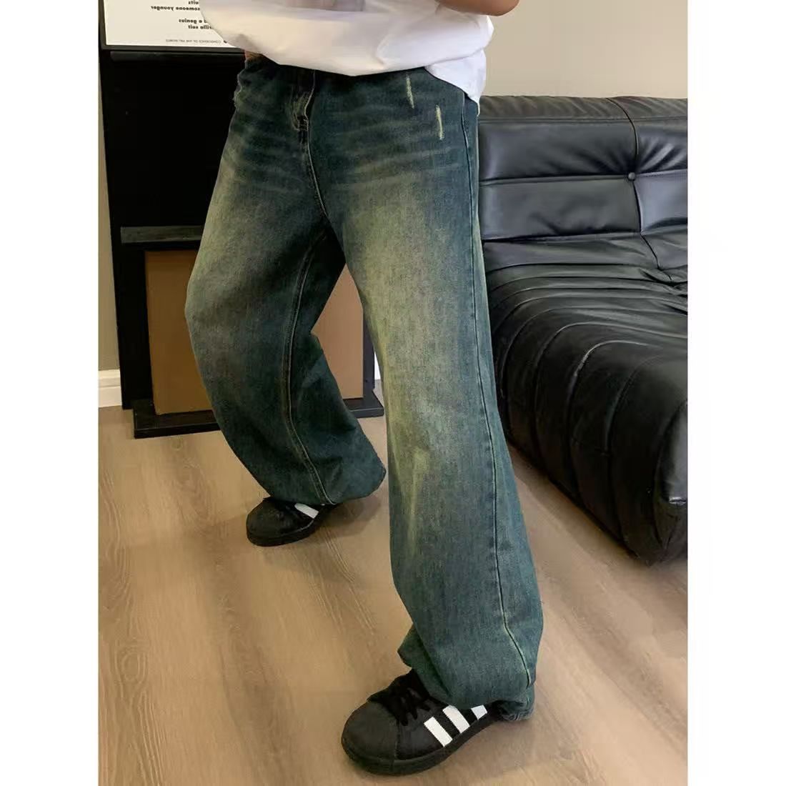 Vintage Washed Vintage-Vibe Distressed Ombré Denim Jeans Size US 32 / EU 48 - 2 Thumbnail