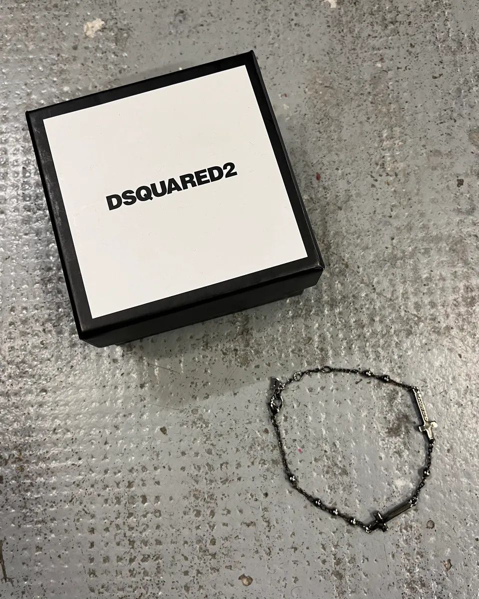 Dsquared2 Dsquared2 Stainless Still Metal Cross Charm Bracelet Size ONE SIZE - 1 Thumbnail