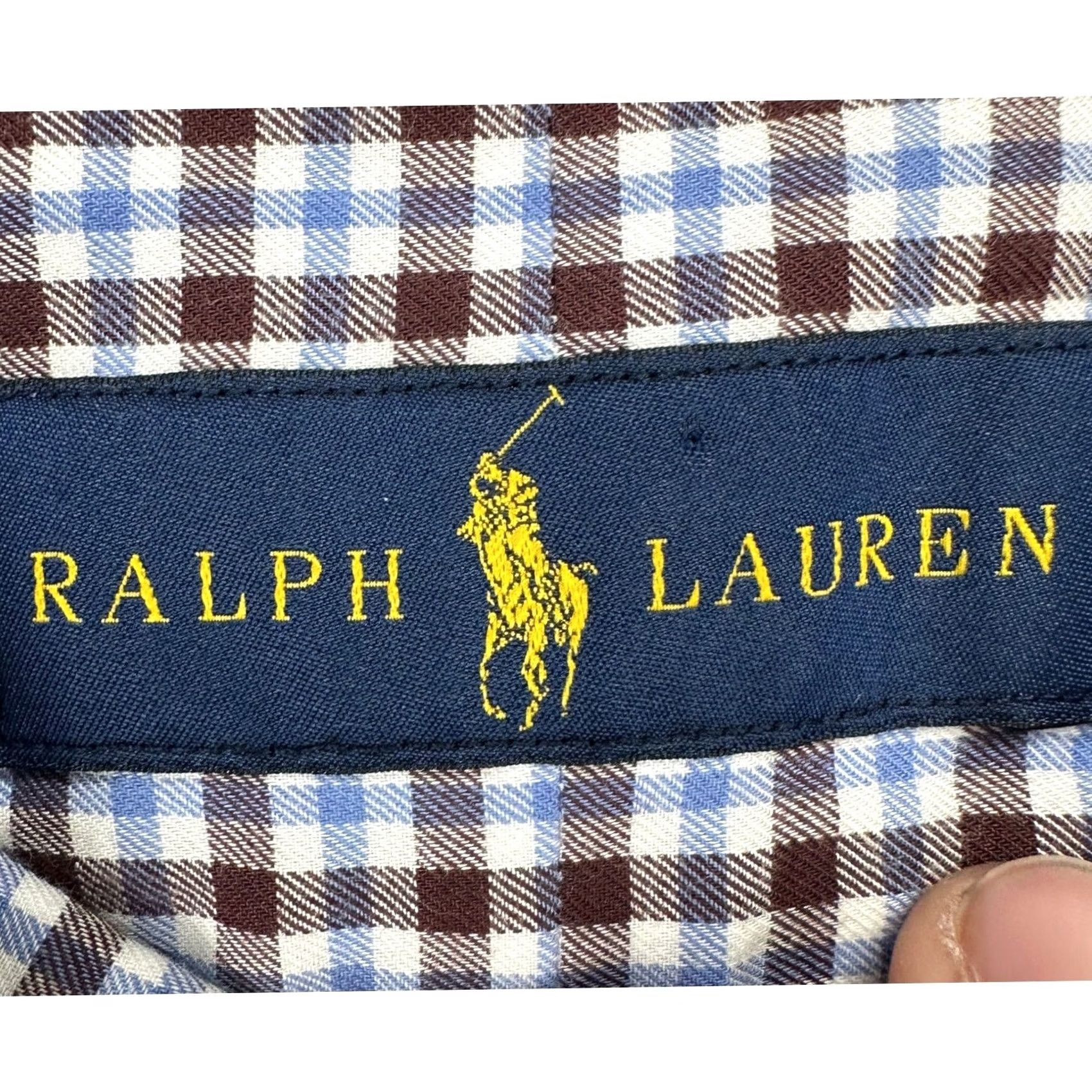 Ralph Lauren Ralph Lauren Mens Button Down Shirt XL Blue Brown White Plaid Pony Long Sleeve Size US XL / EU 56 / 4 - 5 Thumbnail