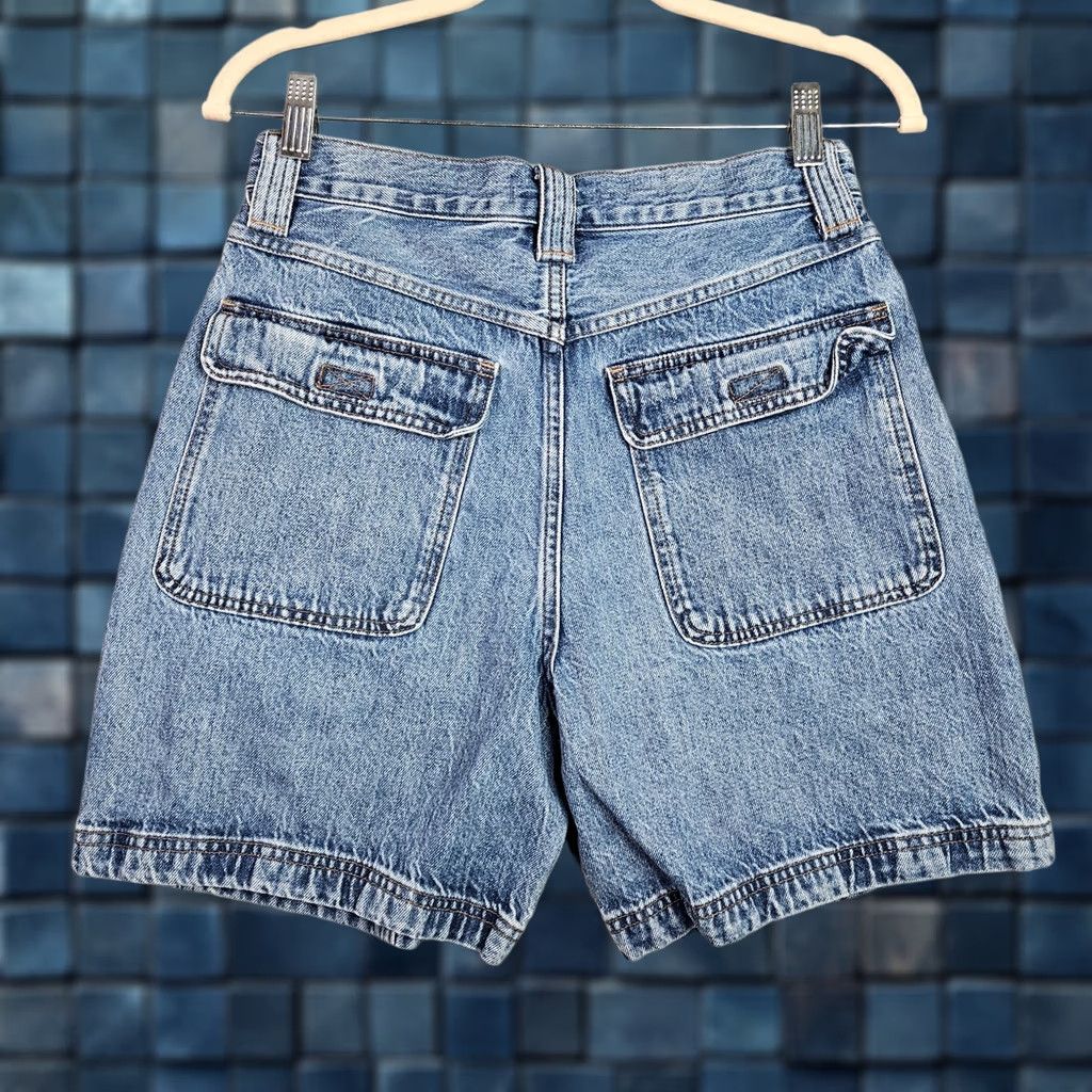 Madewell Madewell Women Baggy Jean Shorts Denim Relaxed Fit Size 27 Blue Distressed? No—Solid 100% Cotton Mid Rise Button Front Casual Vintage No Size 27" / US 4 / IT 40 - 1 Thumbnail