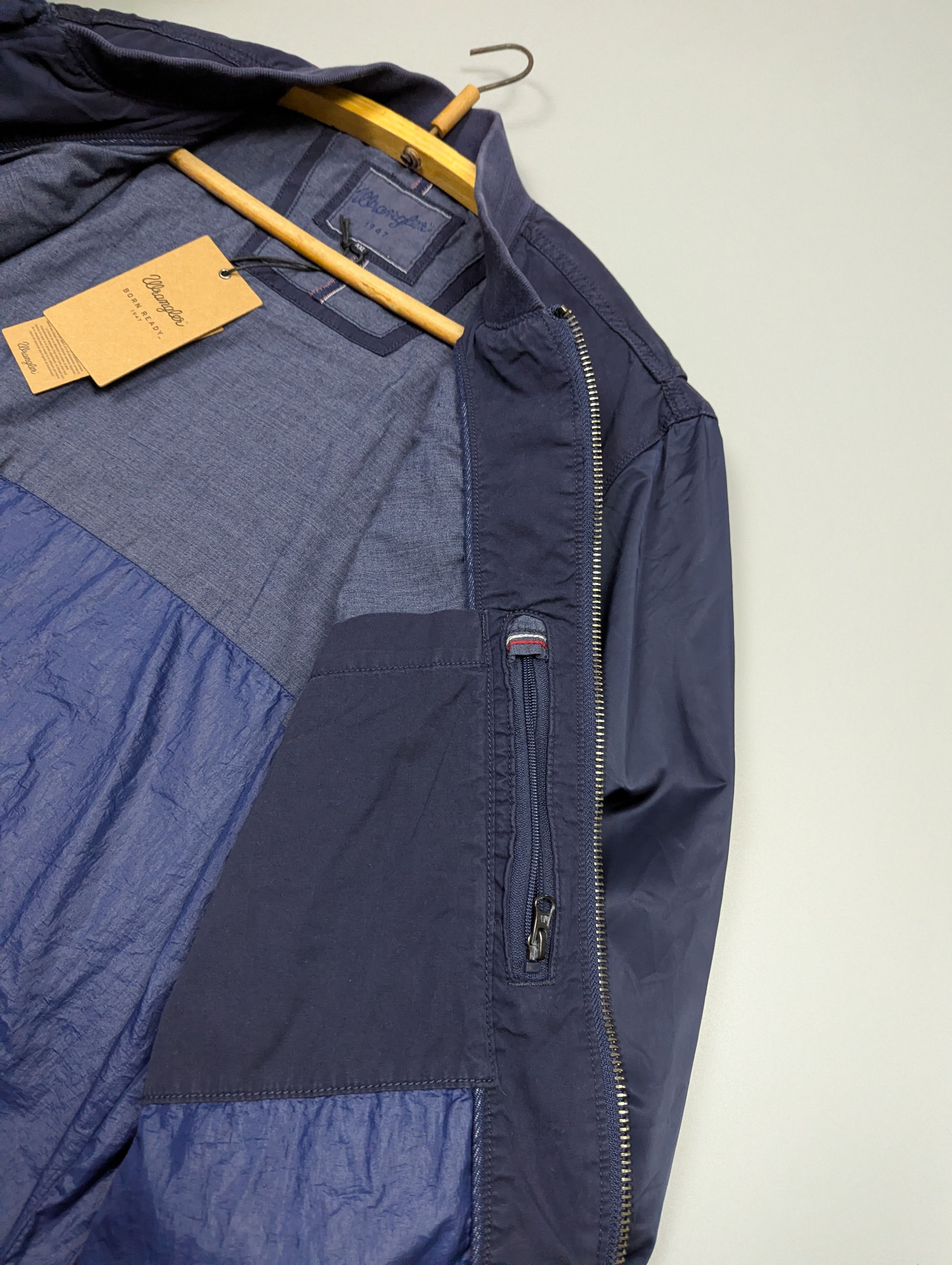 Wrangler Wrangler Vintage Style Navy Bomber Jacket Lightweight Cotton Size US XXL / EU 58 / 5 - 12 Thumbnail