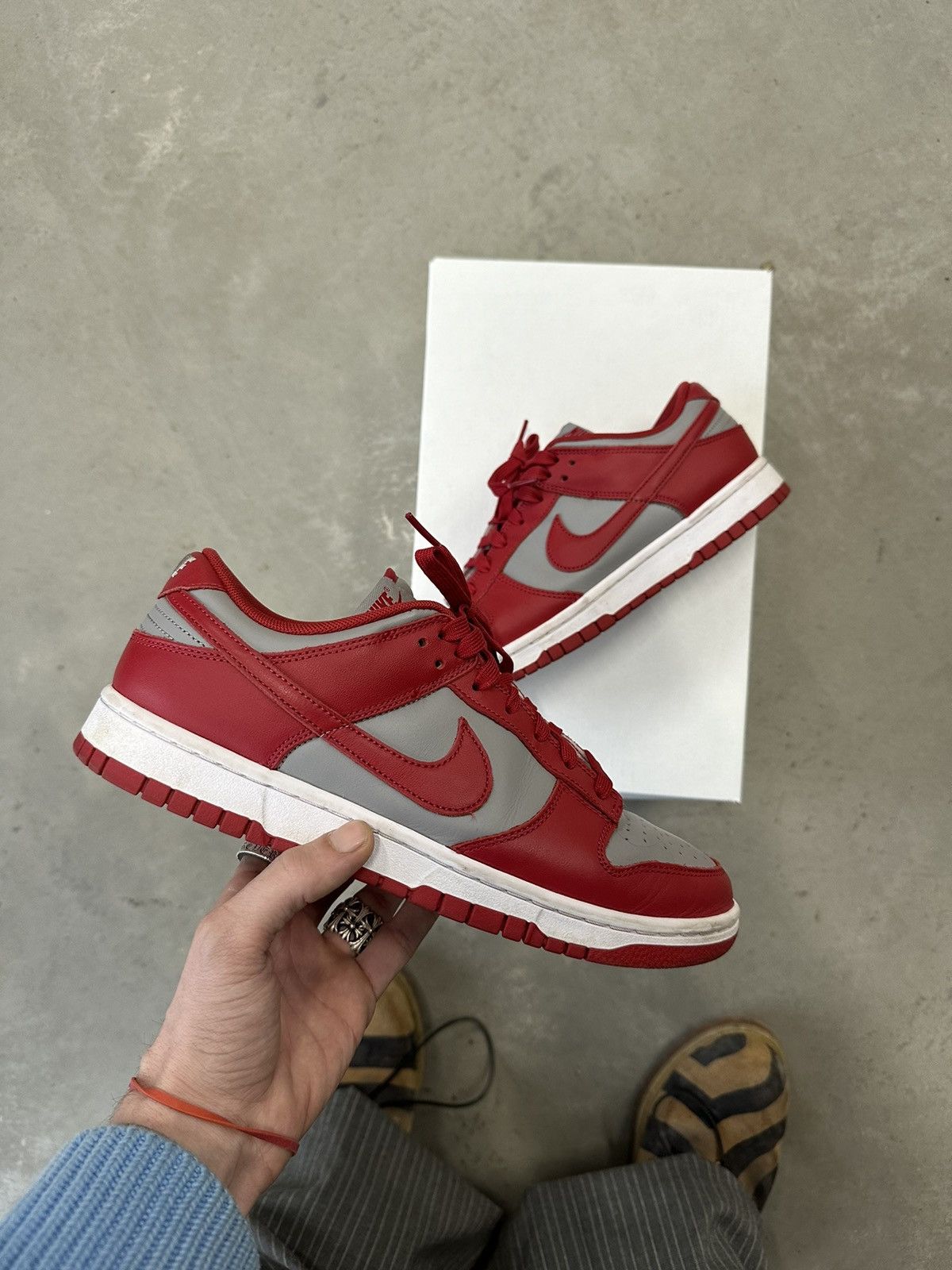 image of Nike Dunk Low Retro Unlv (2021) Shoes in Red, Men's (Size 8.5)