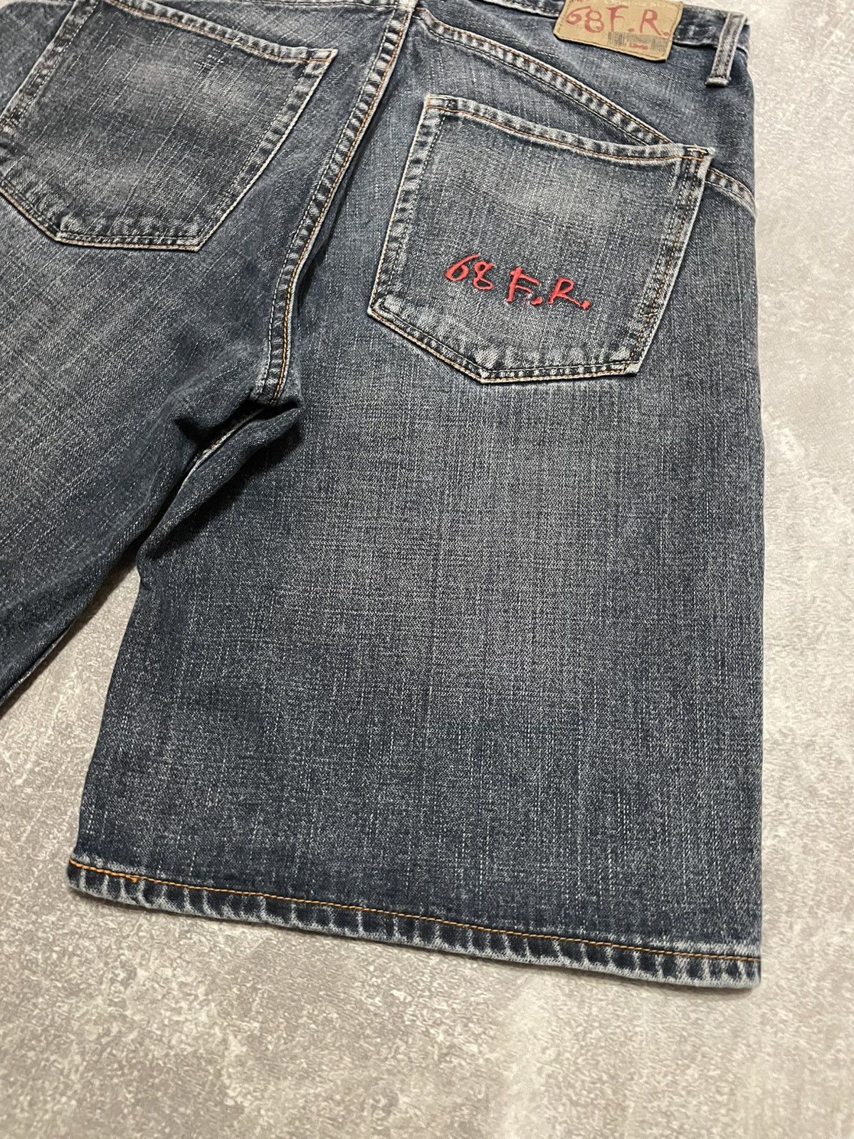 Vintage Vintage Distressed 68 F.R Embroidered Rap Buggy Denim Shorts Size US 34 / EU 50 - 14 Thumbnail