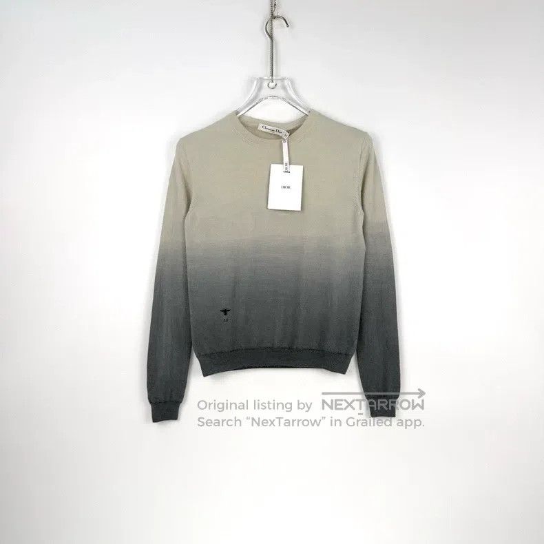 Dior Dior Gradient beige gray embroidered bee cashmere sweater Size XS / US 0-2 / IT 36-38 - 3 Thumbnail
