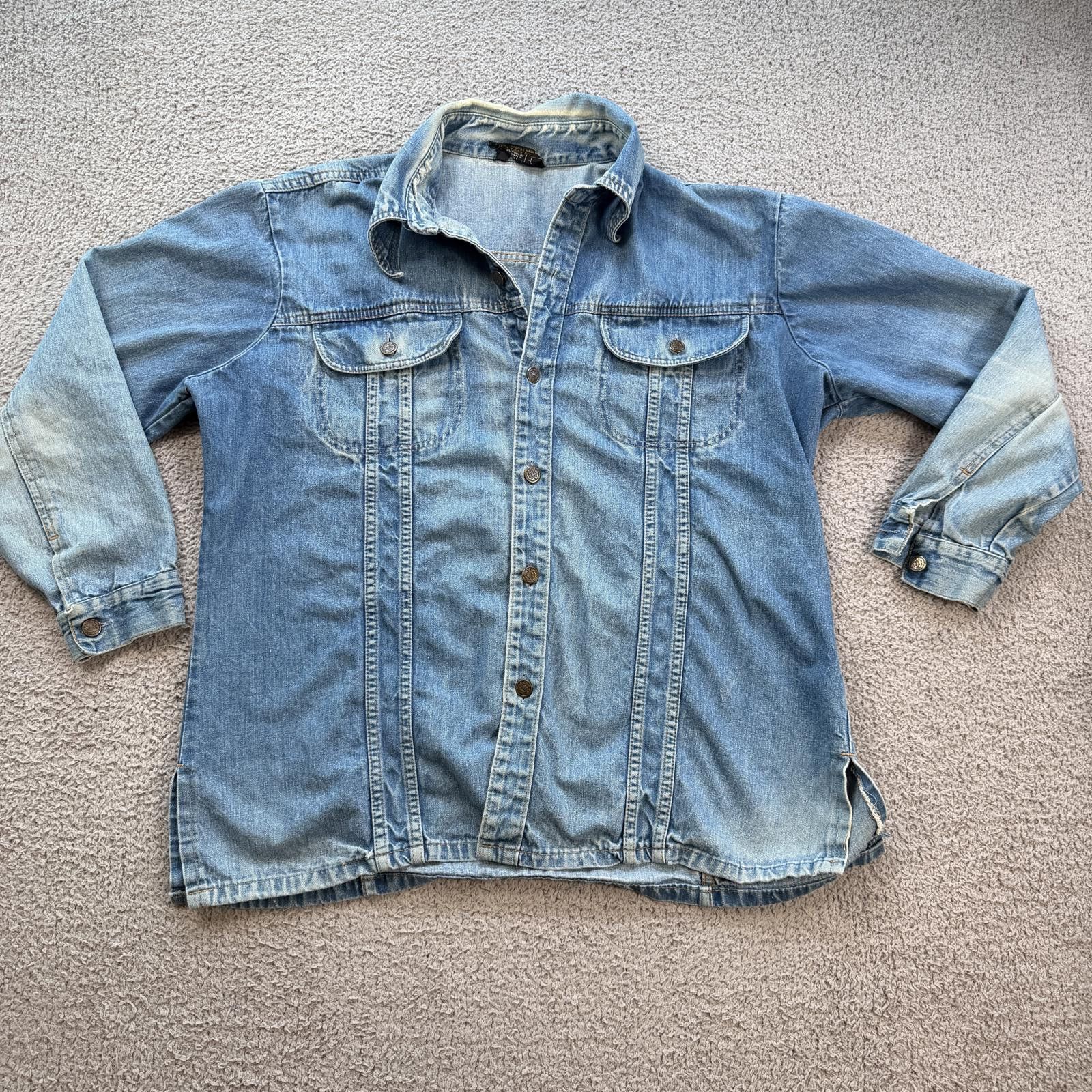 Other Vintage 90s Denim Shirt Jacket Faded ICrew JCPenney Era L Size US L / EU 52-54 / 3 - 1 Thumbnail