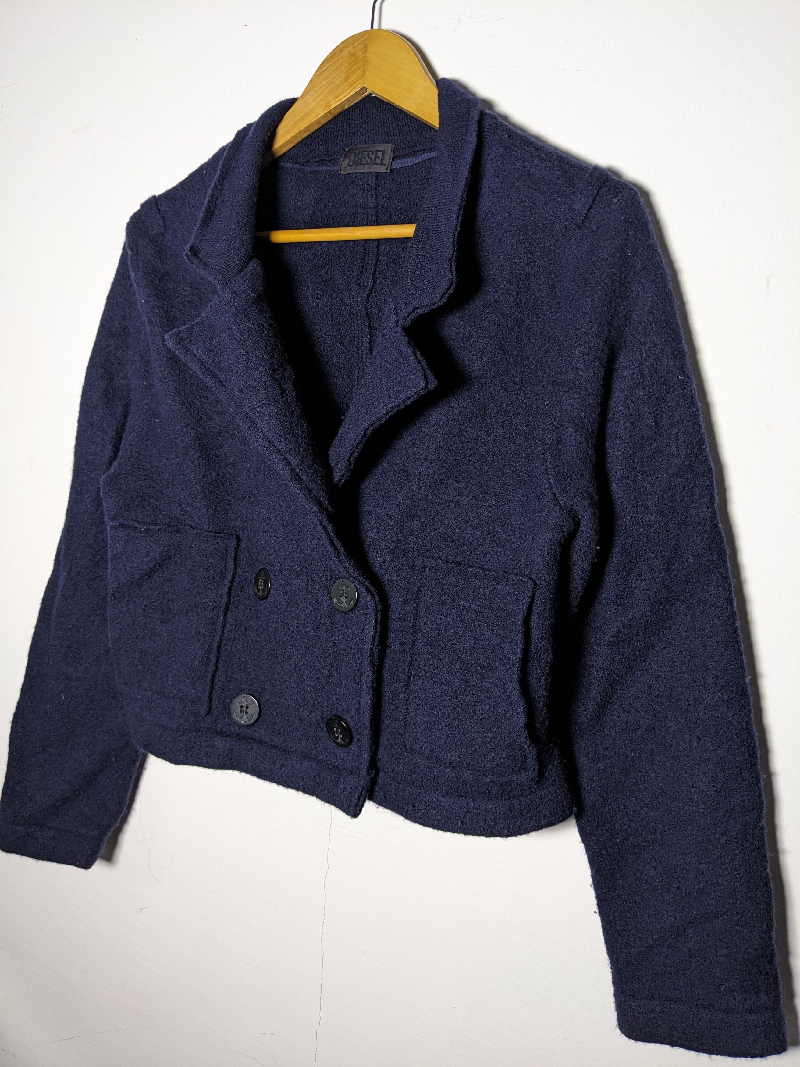 Diesel × Diesel Black Gold Diesel Cropped Peacoat Jacket Navy Blue Wool Size XS / US 0-2 / IT 36-38 - 3 Thumbnail