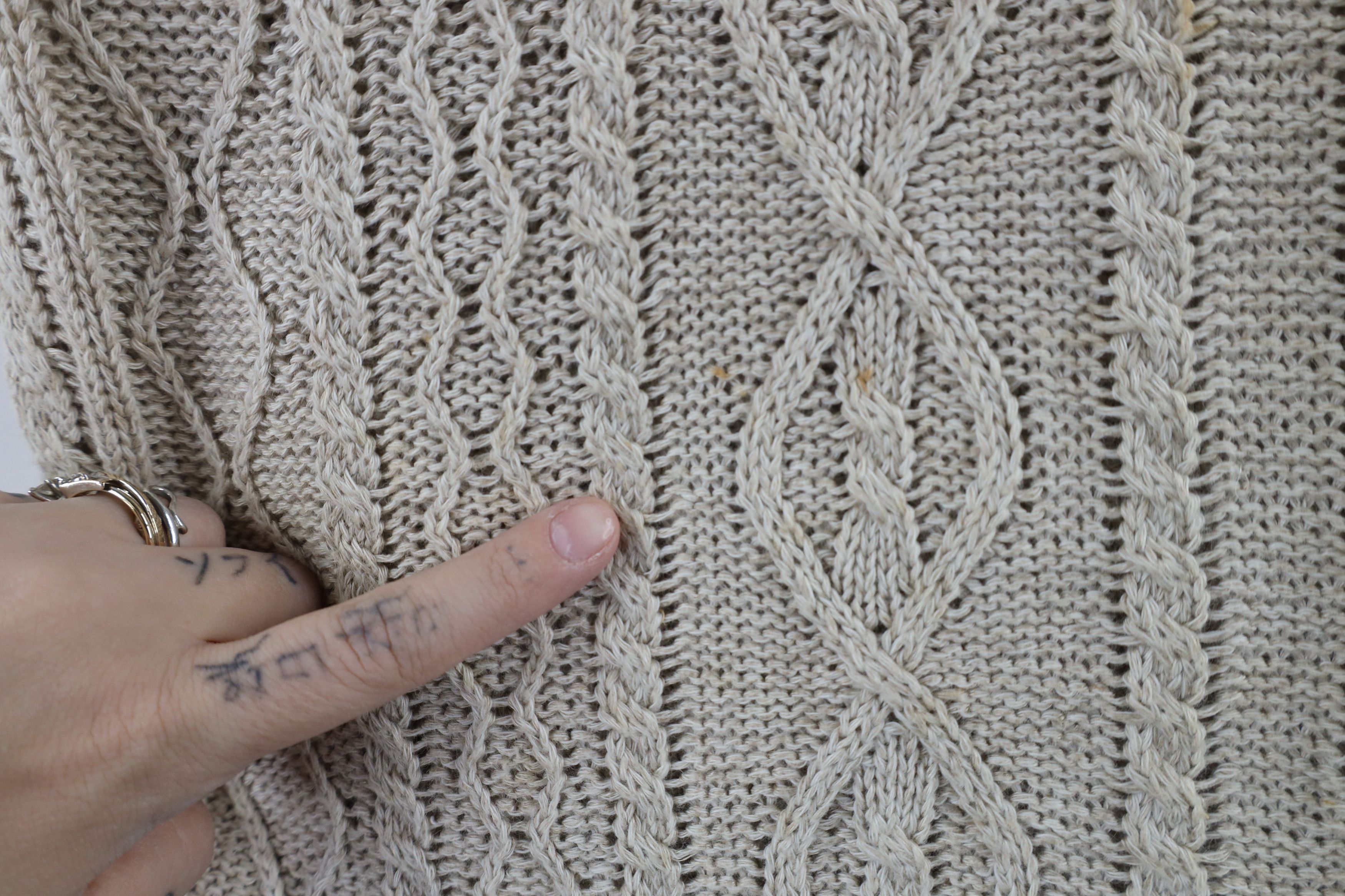Esprit × Vintage Vintage 90s Esprit Blend Chunky Cable Knit Fisherman Sweater Size L / US 10 / IT 46 - 6 Thumbnail