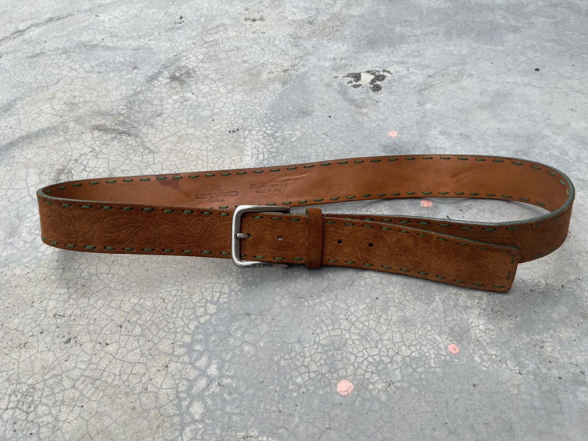 Etro Etro Leather Belt Western For Waist 36 Size 36 - 2 Thumbnail
