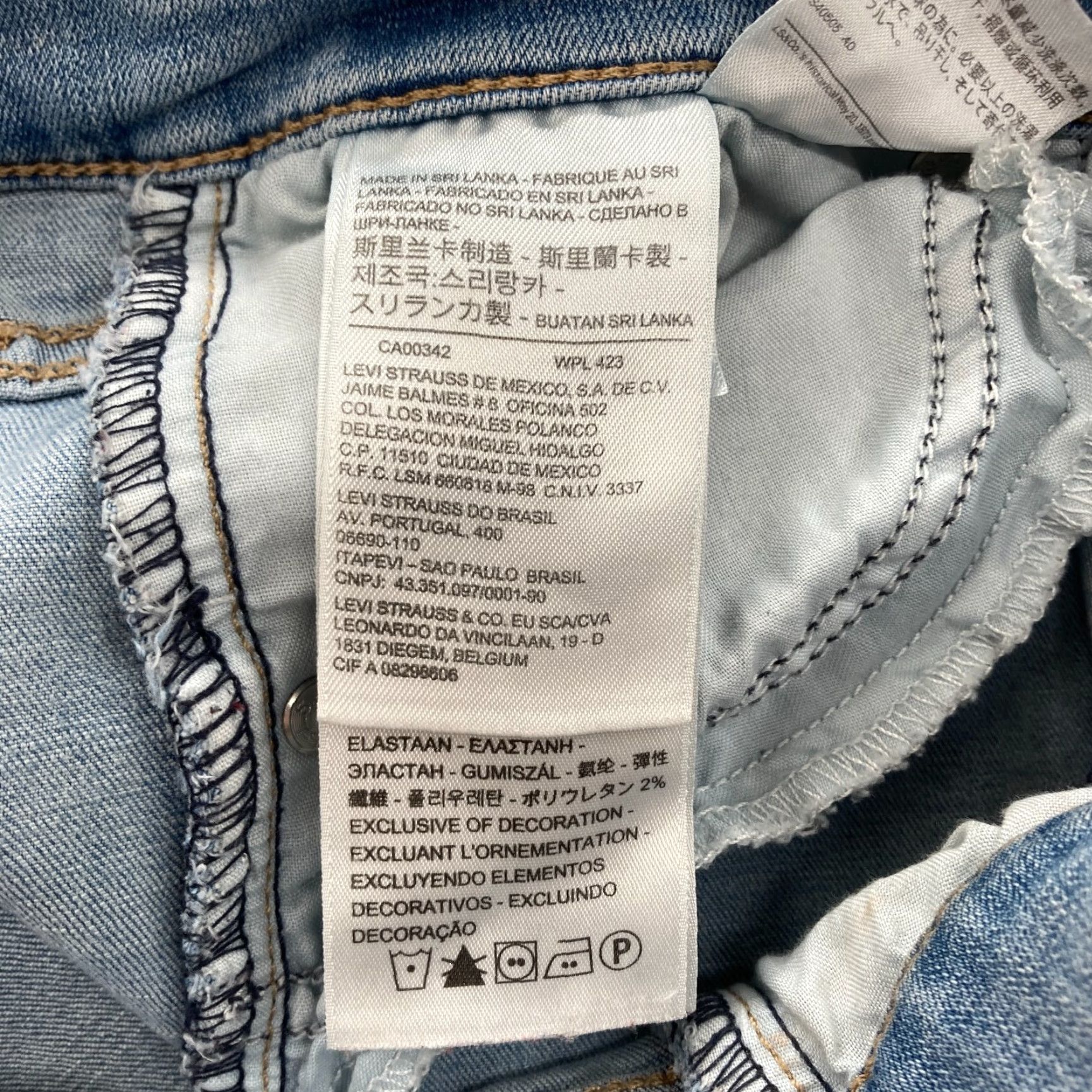 Levi's Levi's Mile High Super Skinny Jeans Women's 28 Light Wash Denim Cropped Slim 5-Pocket Design Blue (Inseam 26) Size 28" / US 6 / IT 42 - 6 Thumbnail
