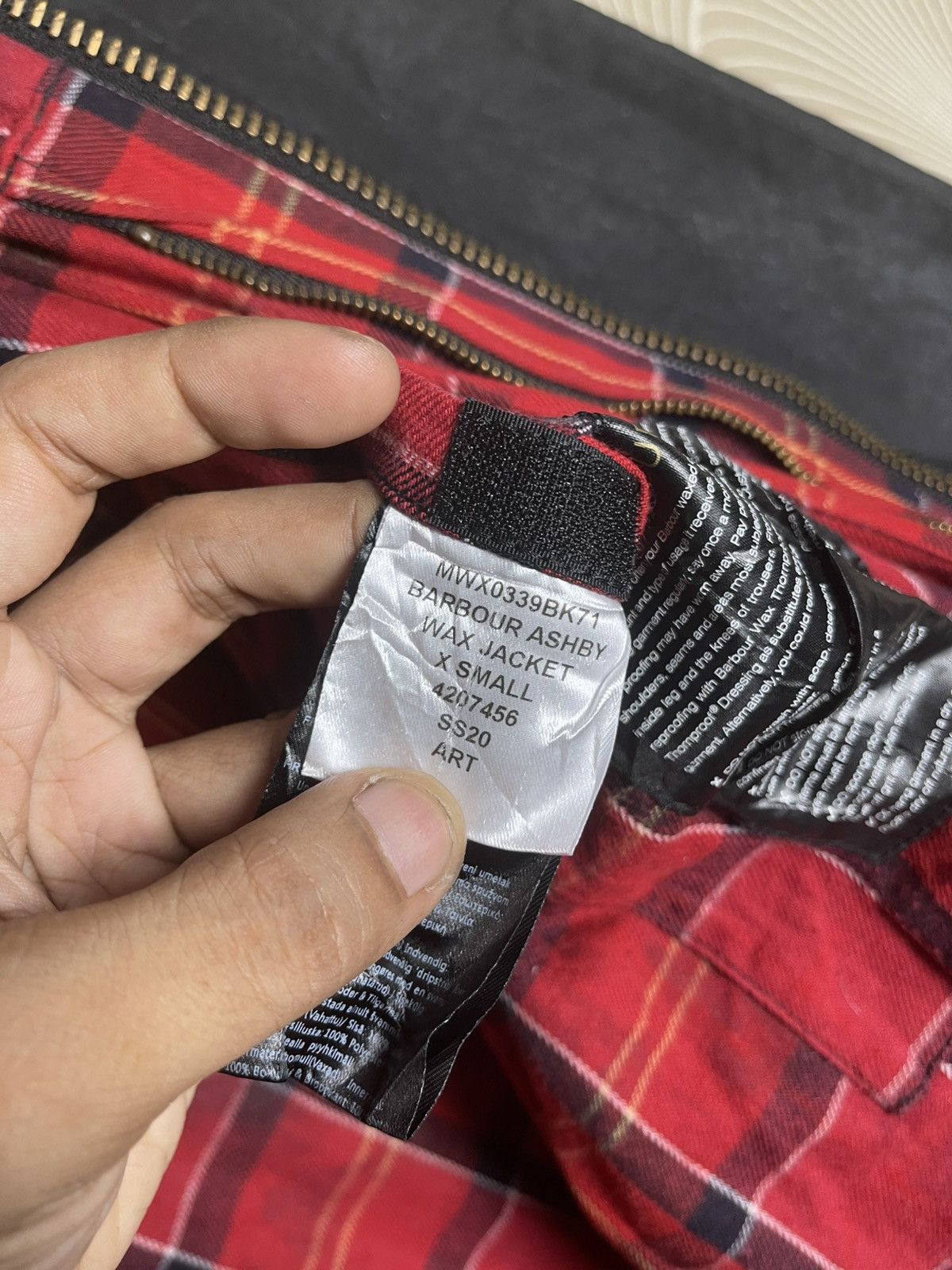 Barbour VINTAGE BARBOUR ASHBY WAXED JACKET TARTAN LINEN RARE Size US XS / EU 42 / 0 - 22 Thumbnail