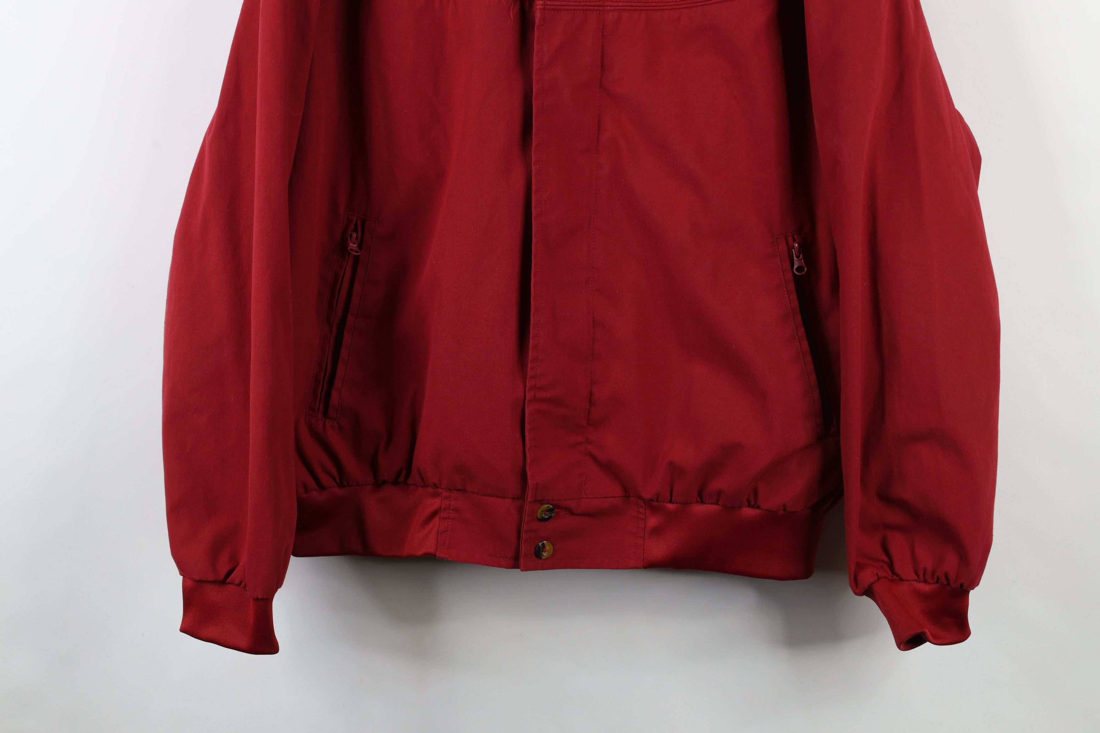 Vintage Vintage 90s Streetwear Blank Full Zip Cafe Bomber Jacket Red Size US L / EU 52-54 / 3 - 3 Thumbnail