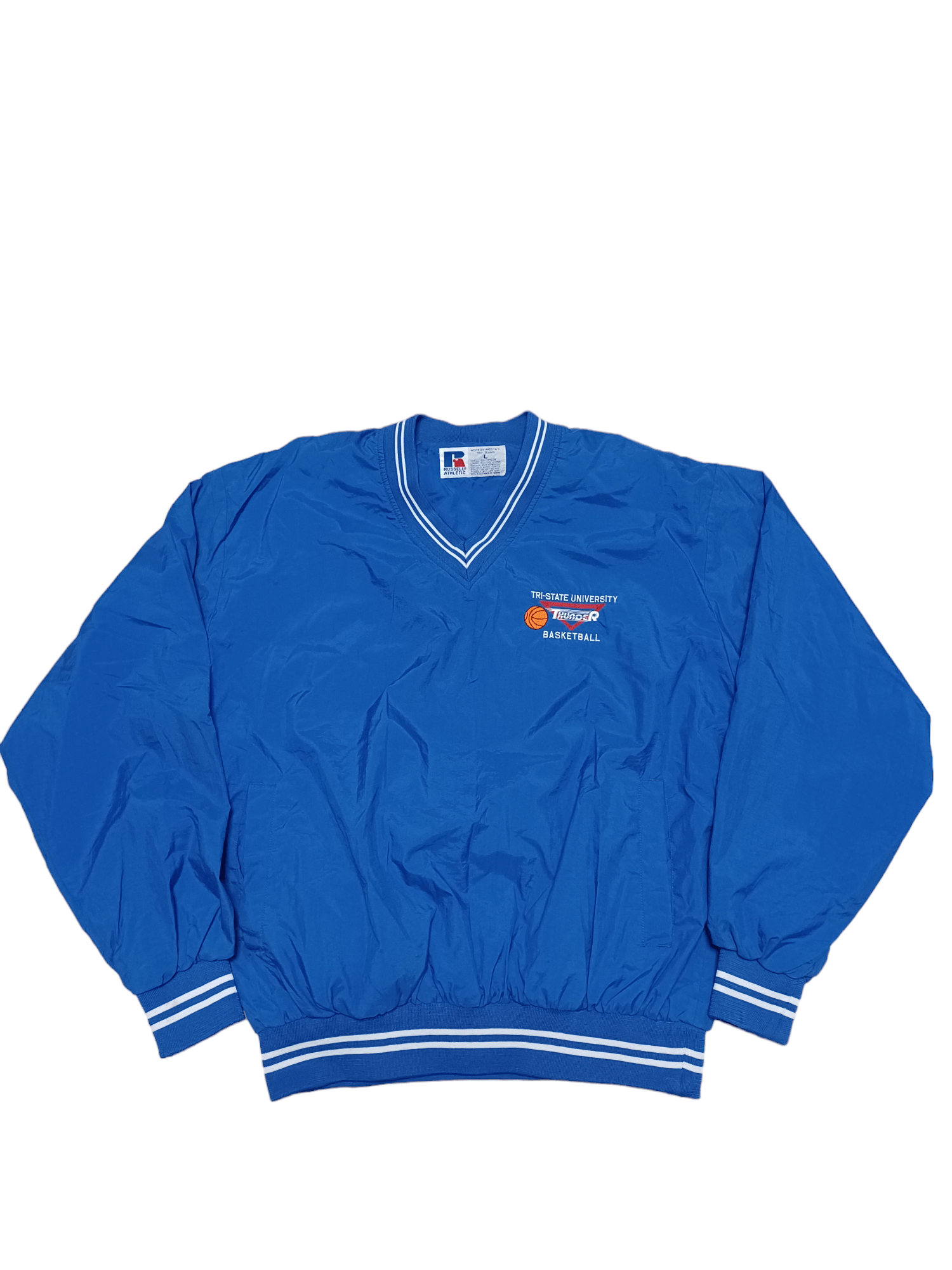 Russell Athletic RUSSELL ATHLETIC VINTAGE NYLON V-NECK 90S SWEATSHIRT Size US L / EU 52-54 / 3 - 1 Thumbnail