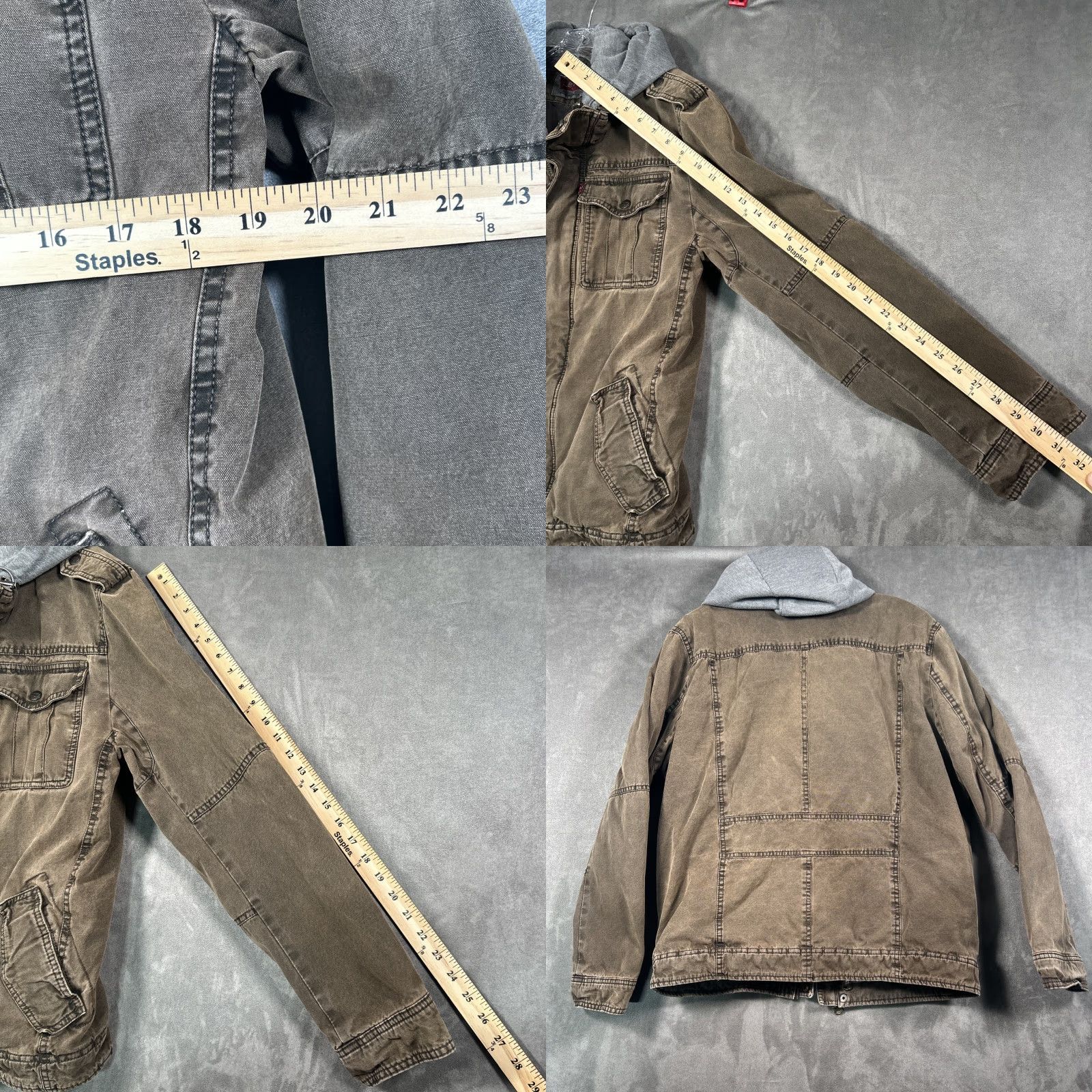 Levi's VINTAGE Levi's Trucker Jacket Mens S Military Jacket Reversible Hoodie Wind-Resistant Brown Size US S / EU 44-46 / 1 - 9 Thumbnail