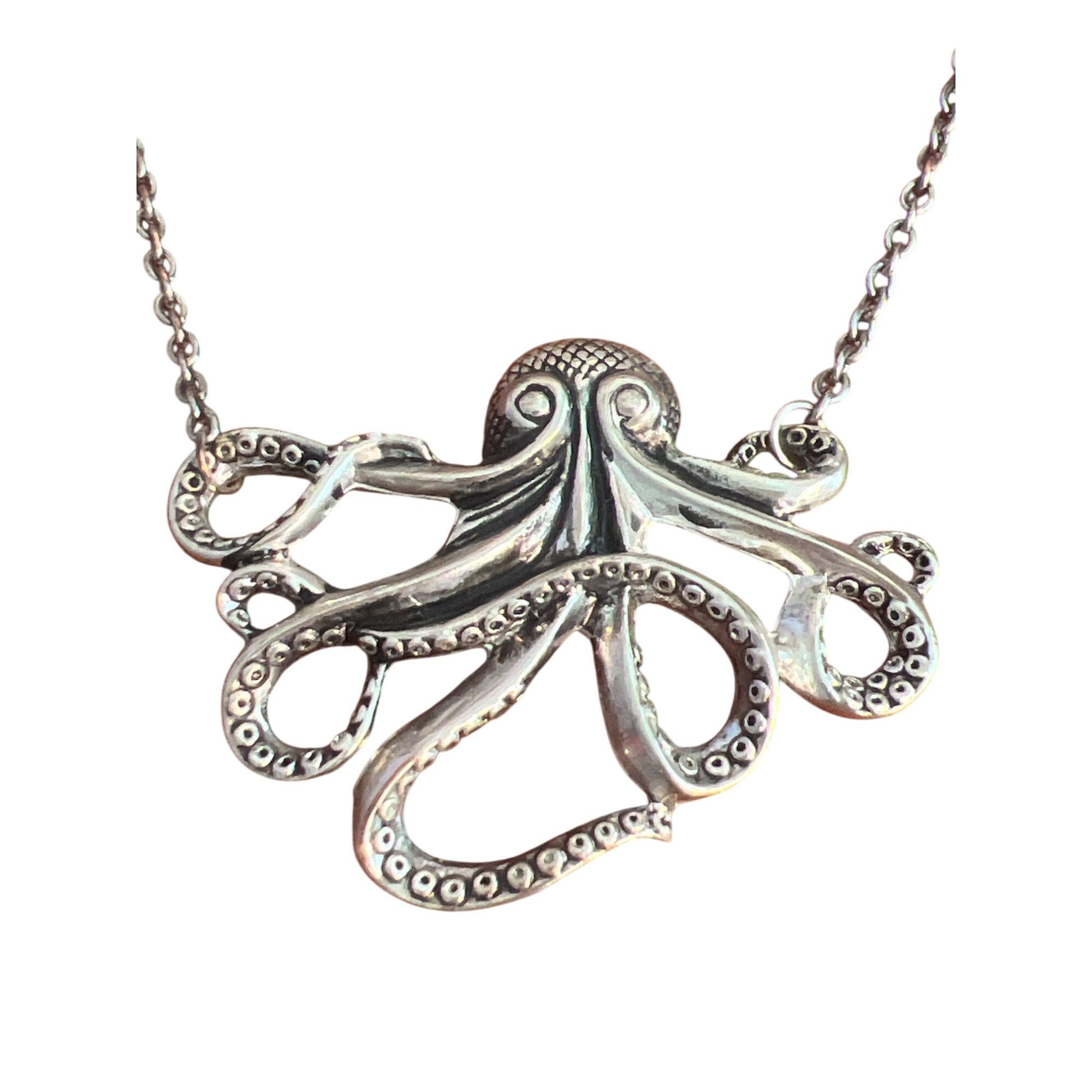 Other ZAD Silver Tone Octopus Necklace Tentacles Sea Life Nautical Size ONE SIZE - 2 Thumbnail