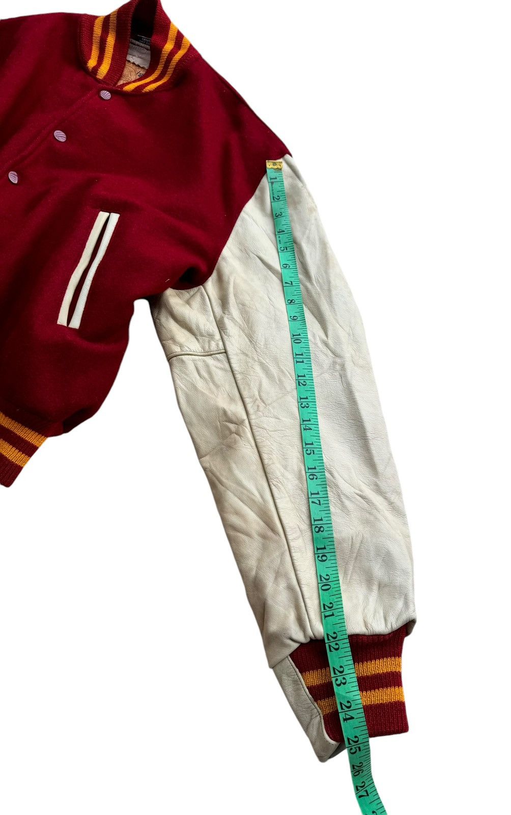Golden Bear ⚡️⚡️Vintage Golden Bear Varsity Leather Sleeve Jacket Size US XL / EU 56 / 4 - 20 Thumbnail