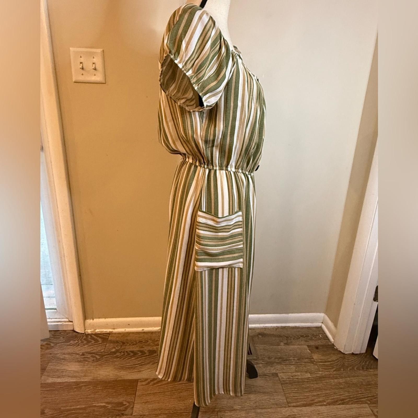 narifuri Naïf neutral striped boho chic long dress pockets SZ SM Size S / US 4 / IT 40 - 2 Thumbnail