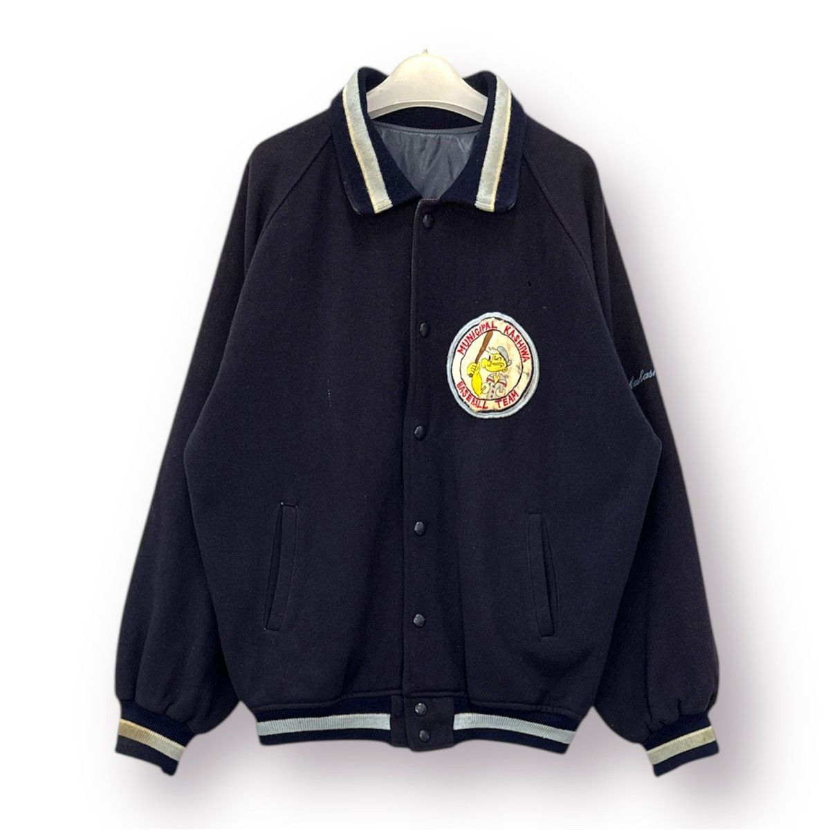 Vintage 🔥 Vintage 90's japan Baseball Team Reversible Varsity Jacket Size US L / EU 52-54 / 3 - 1 Thumbnail