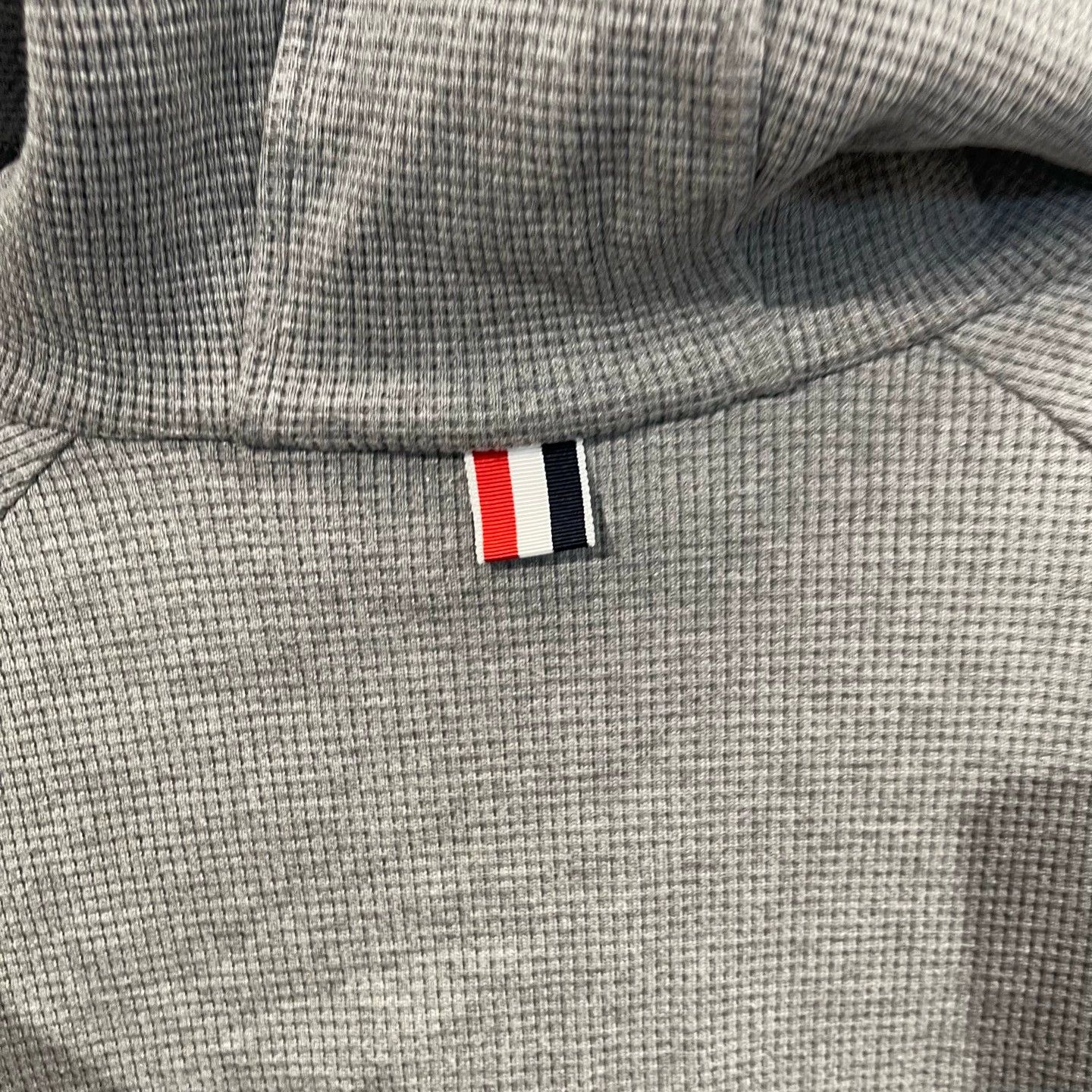 Thom Browne Thom Browne Gray 4-Stripe Waffle Knit Zip-Up Jacket 4 Size XL / US 12-14 / IT 48-50 - 6 Thumbnail