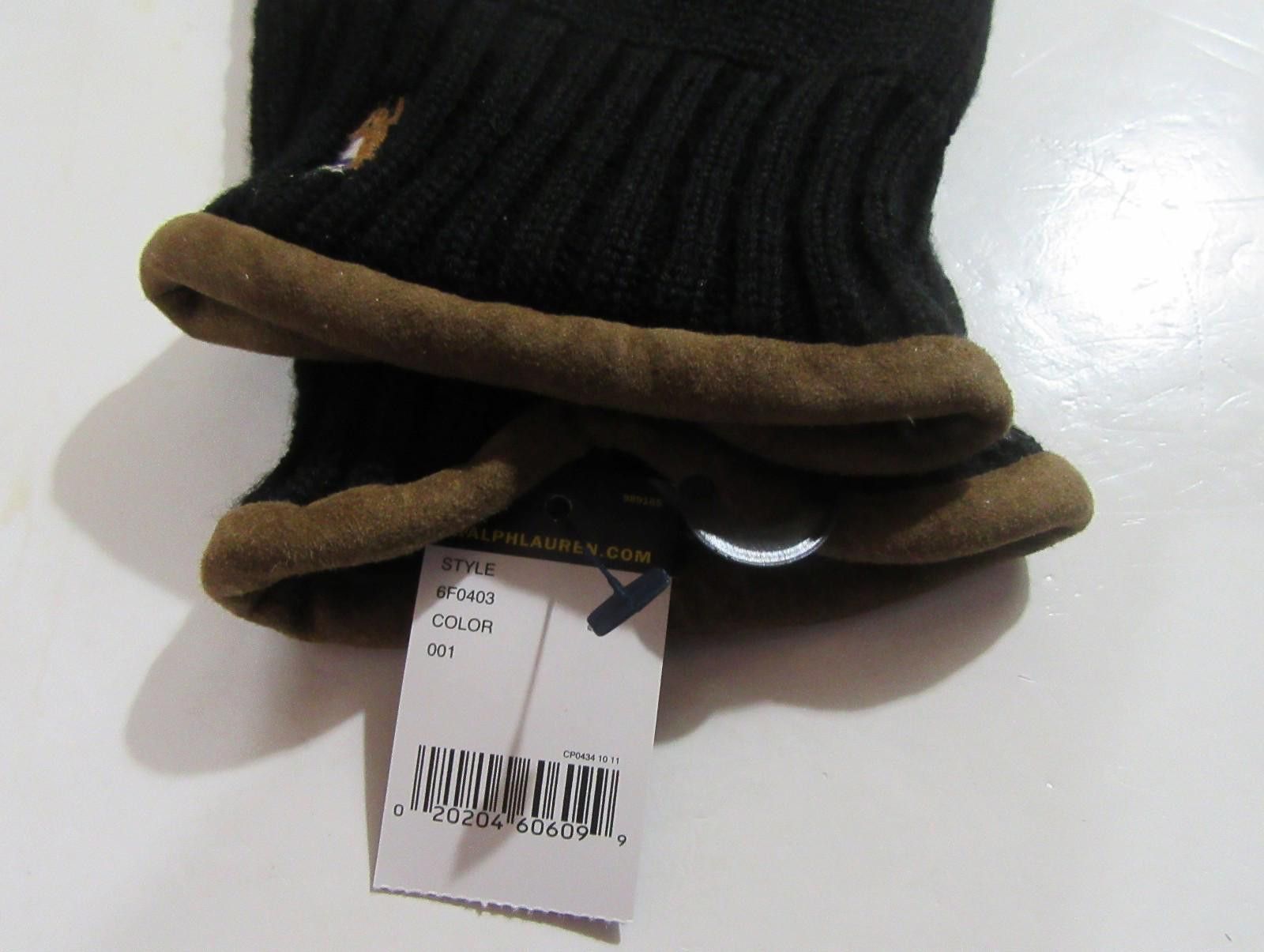 Polo Ralph Lauren Polo Ralph Mens Merino Wool Knit Gloves Black One Size NWT Size ONE SIZE - 5 Thumbnail