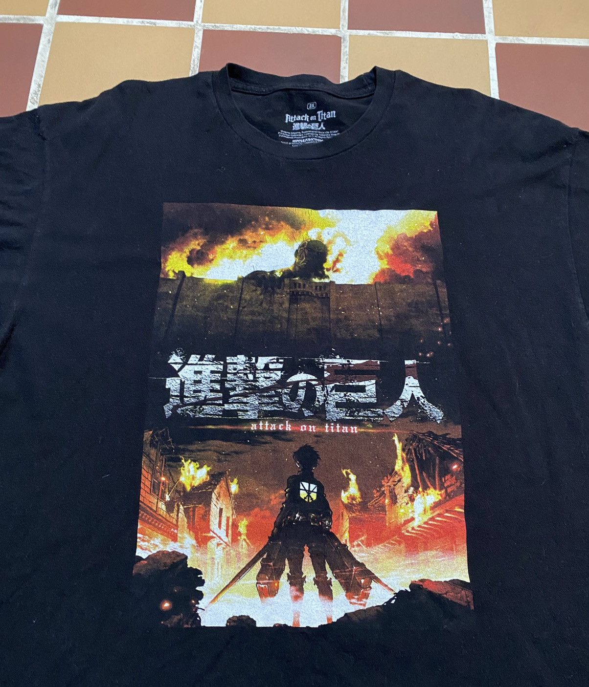 Anime Vintage Rare Attack On Titan Season 1 Shirt Size US XXL / EU 58 / 5 - 2 Thumbnail