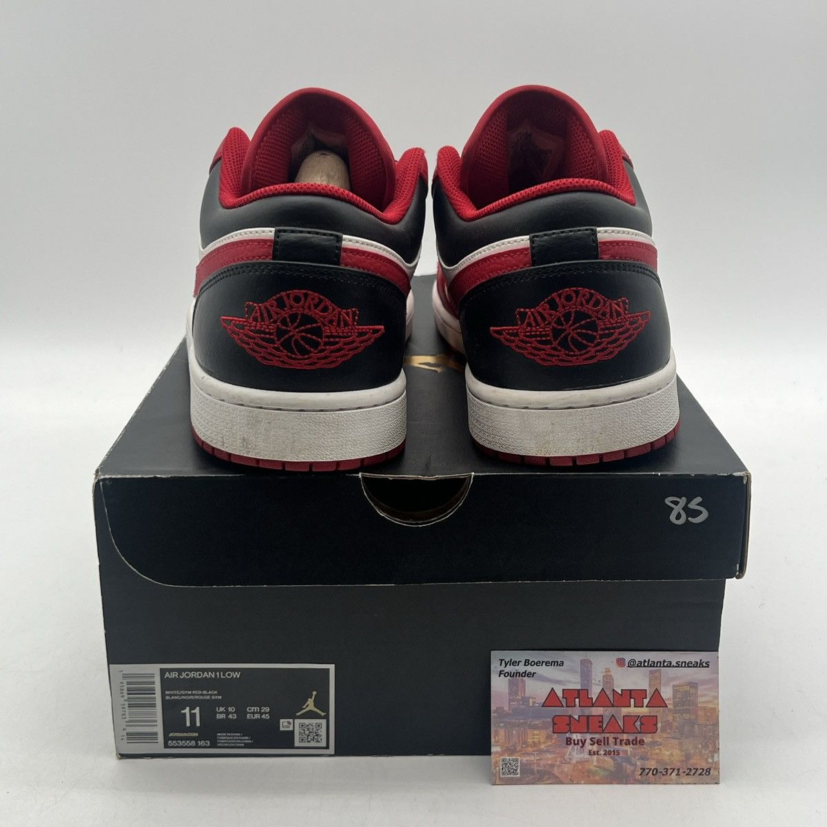 Nike Air Jordan 1 low reverse black toe Size US 11 / EU 44 - 3 Thumbnail