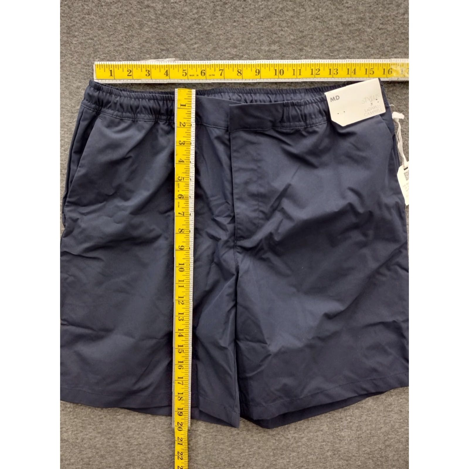 Vintage Stylus Ladarius Campbell Elastic Waist M Shorts Men Stretch Black Size US 31 - 4 Thumbnail