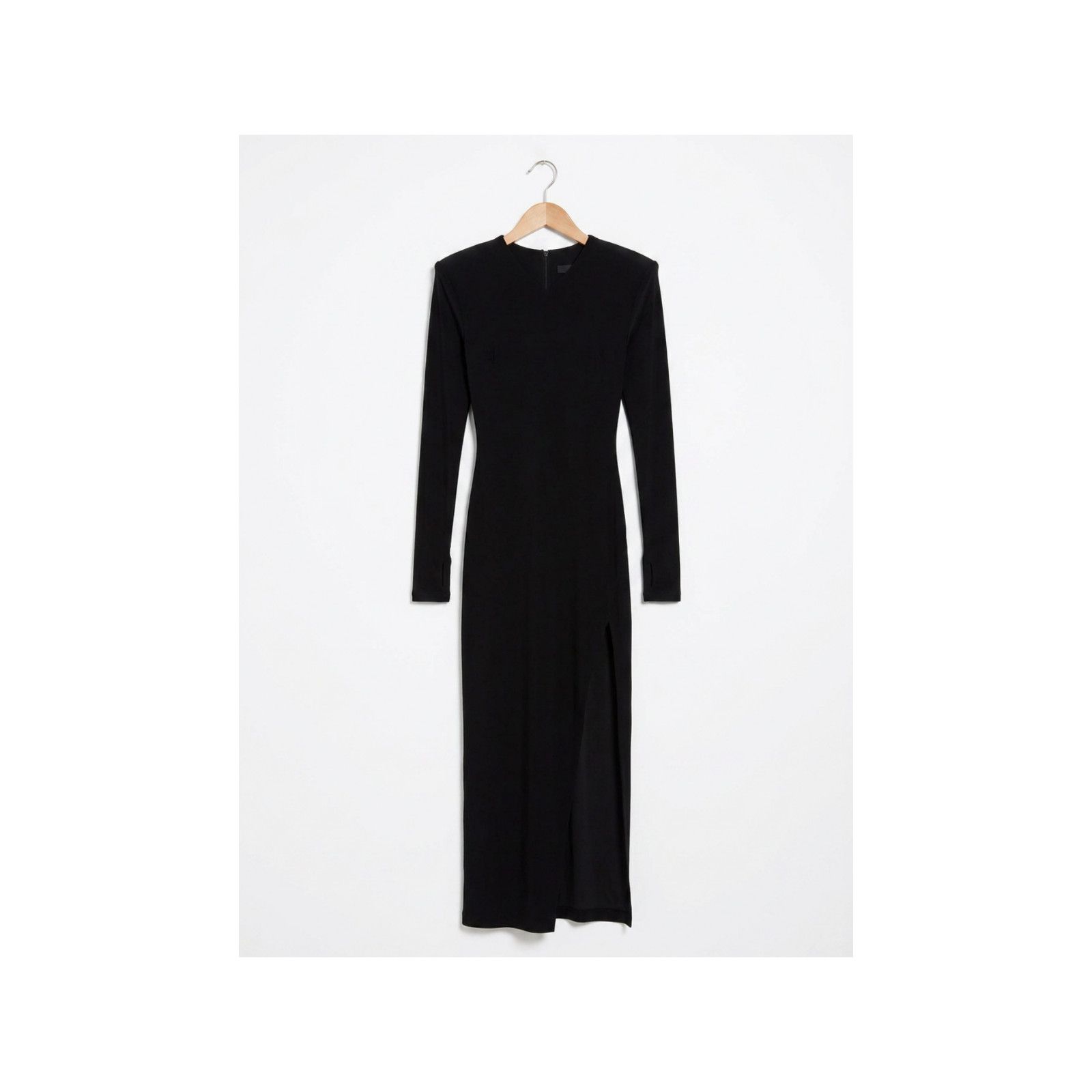 Norma Kamali Norma Kamali Long Sleeve Side Slit Dress Gown Black XL Size XL / US 12-14 / IT 48-50 - 4 Thumbnail