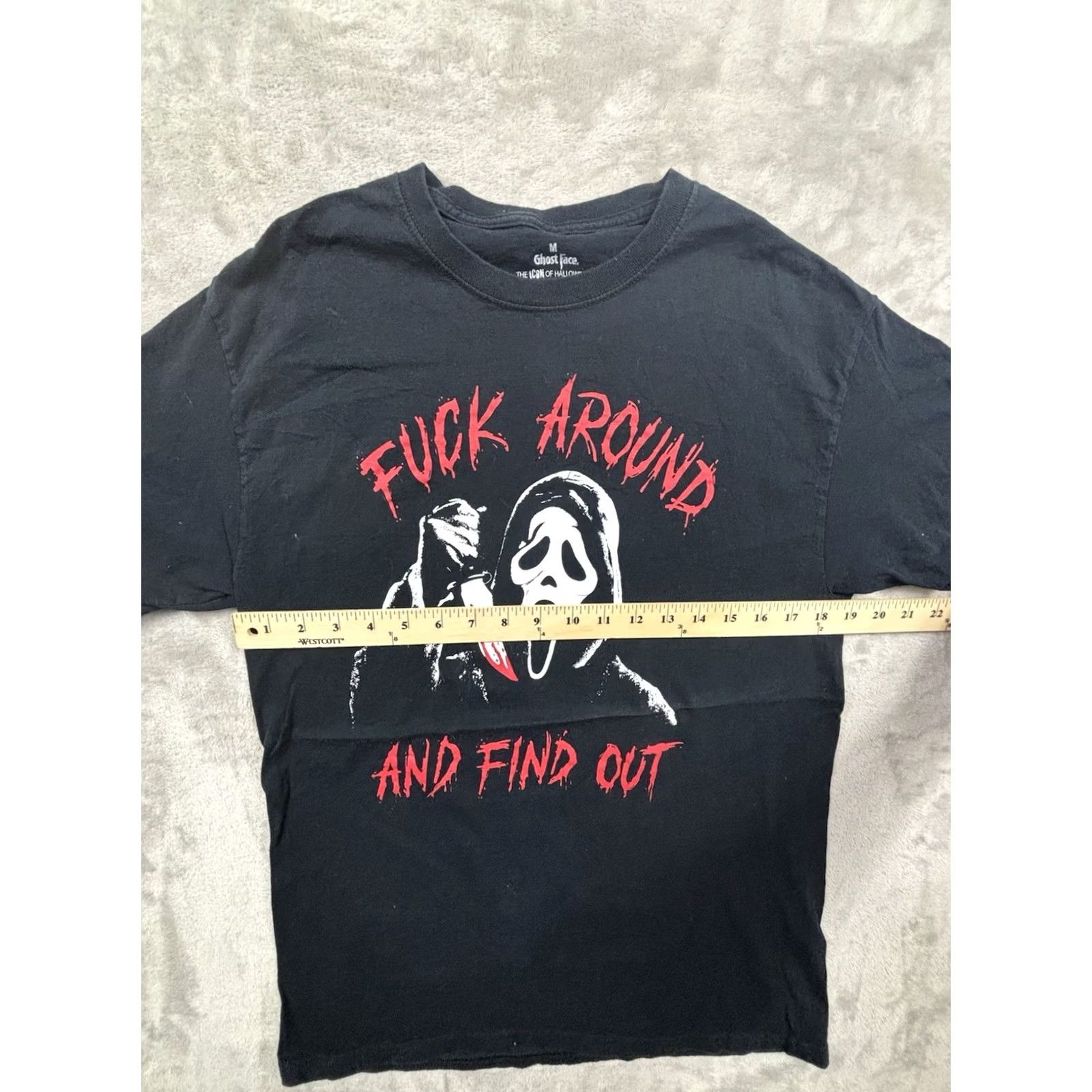 Vintage VINTAGE Ghostface Scream “F Around and Find Out” Horror Men’s Black T-Shirt Size Medium Size US M / EU 48-50 / 2 - 3 Thumbnail