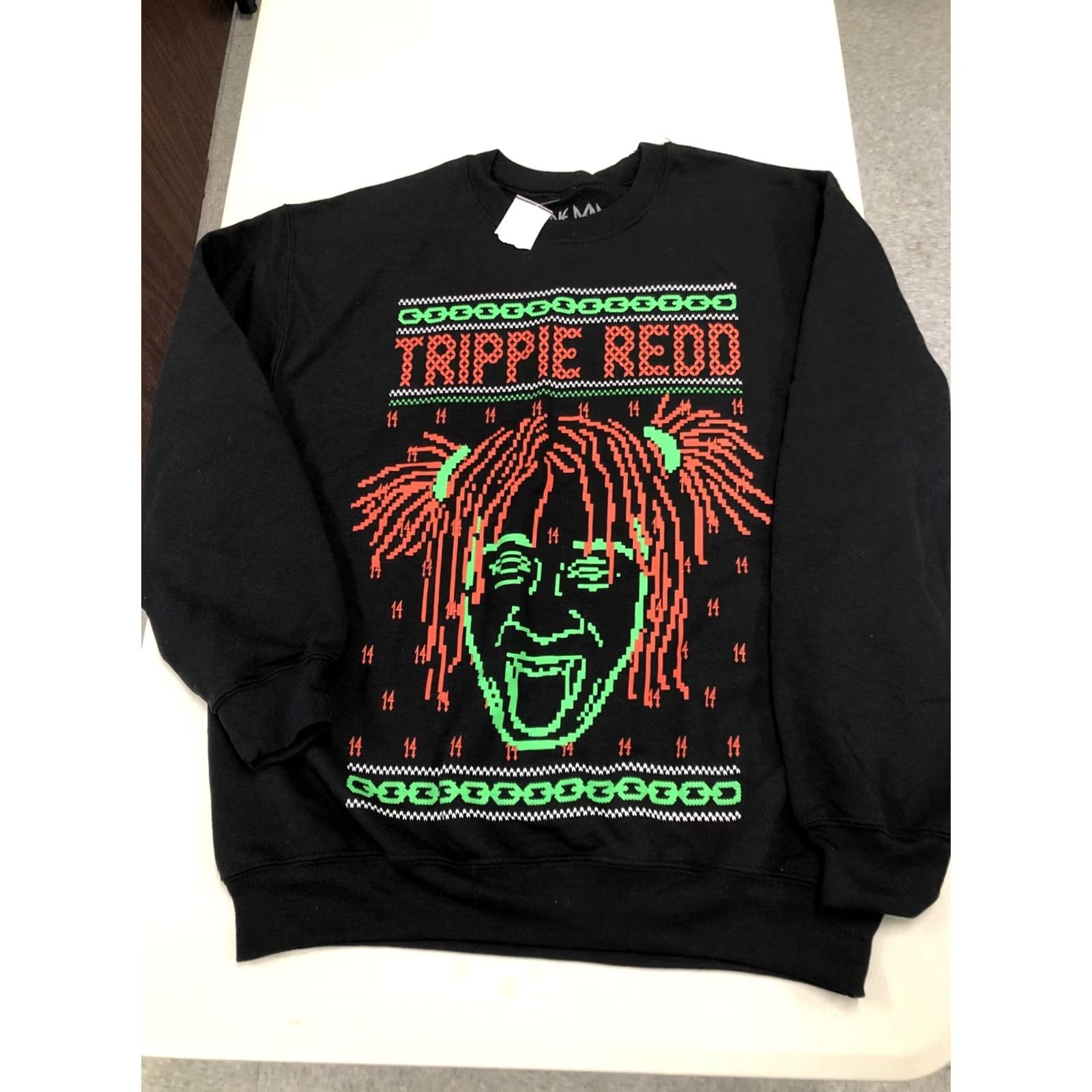 Vintage Trippie Redd Sweatshirt Crew Neck Pullover Black M Graphic Print, Knit Cotton Blend, Men, Regular Fit, NWT Size US M / EU 48-50 / 2 - 2 Thumbnail