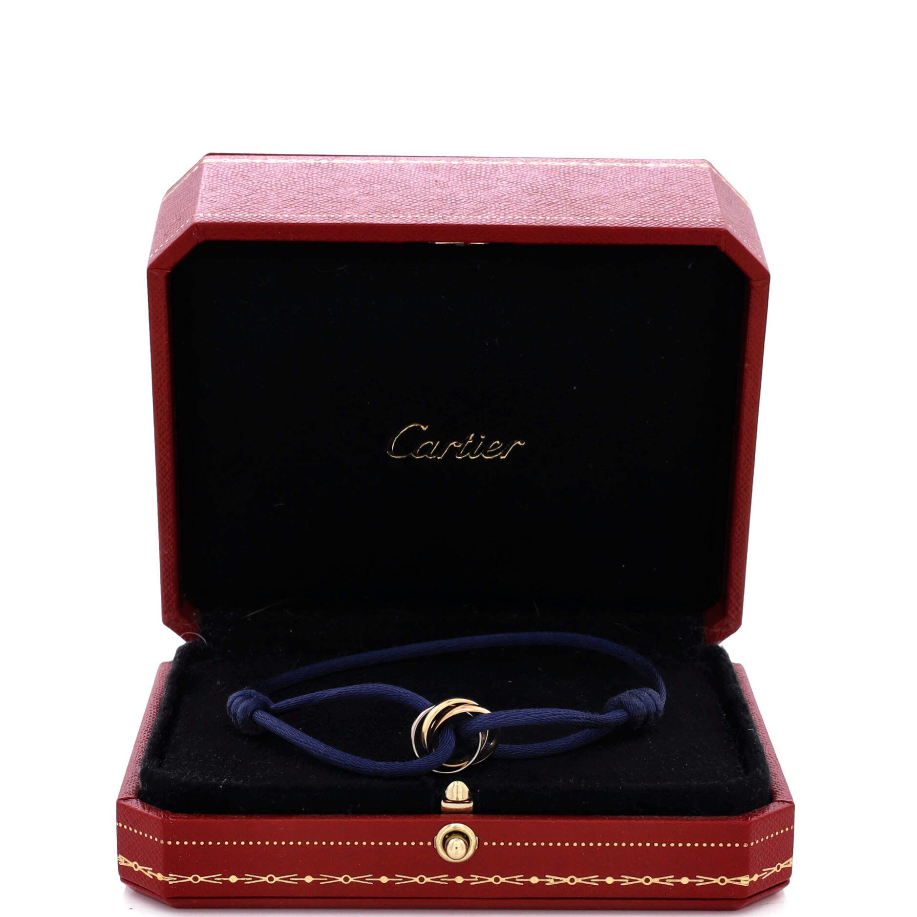 Cartier Trinity On Cord Bracelet Silk Cord with 18K Tricolor Gold Size ONE SIZE - 1 Thumbnail